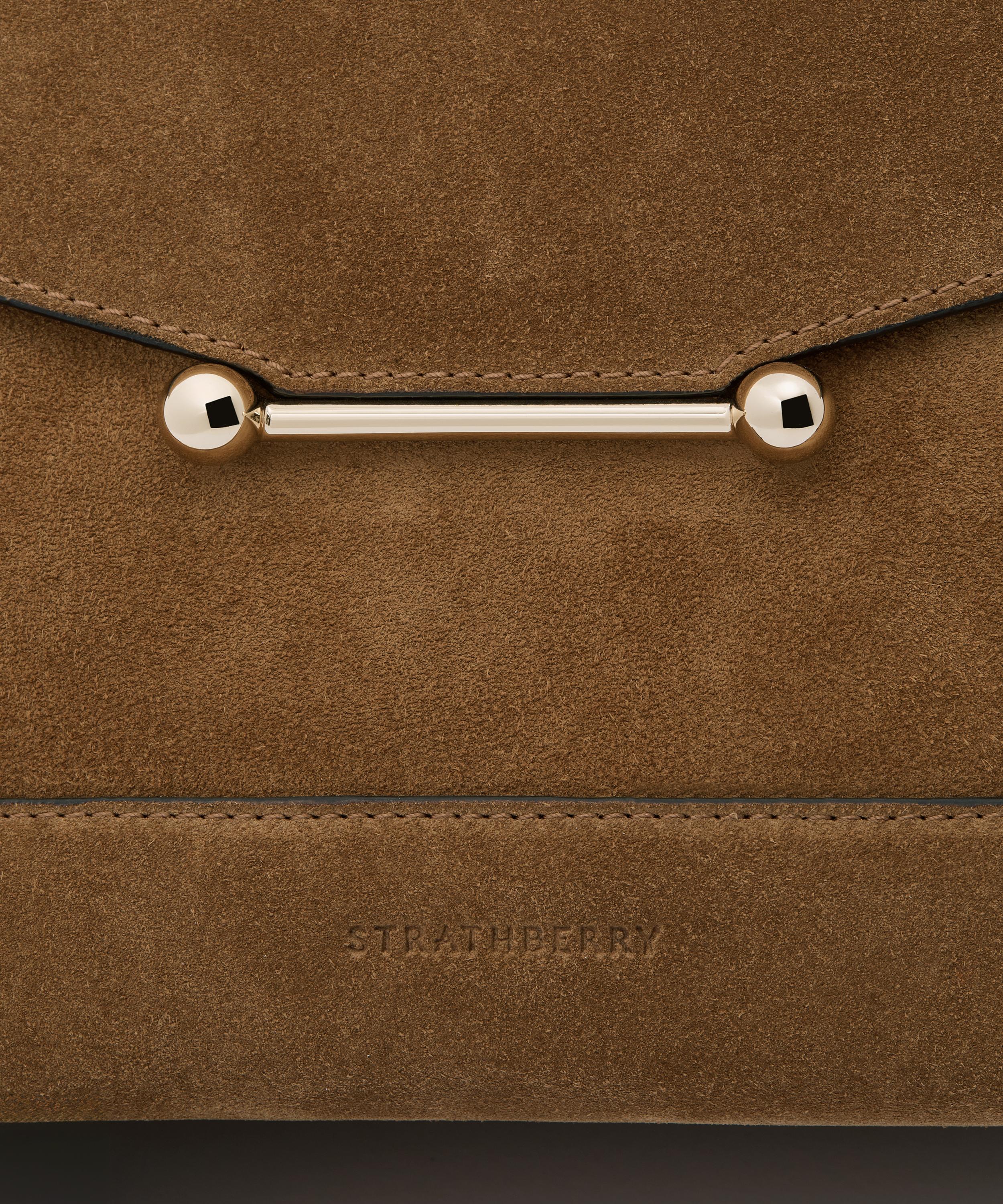 Strathberry - Mosaic Toffee Suede Top Handle Bag image number 8