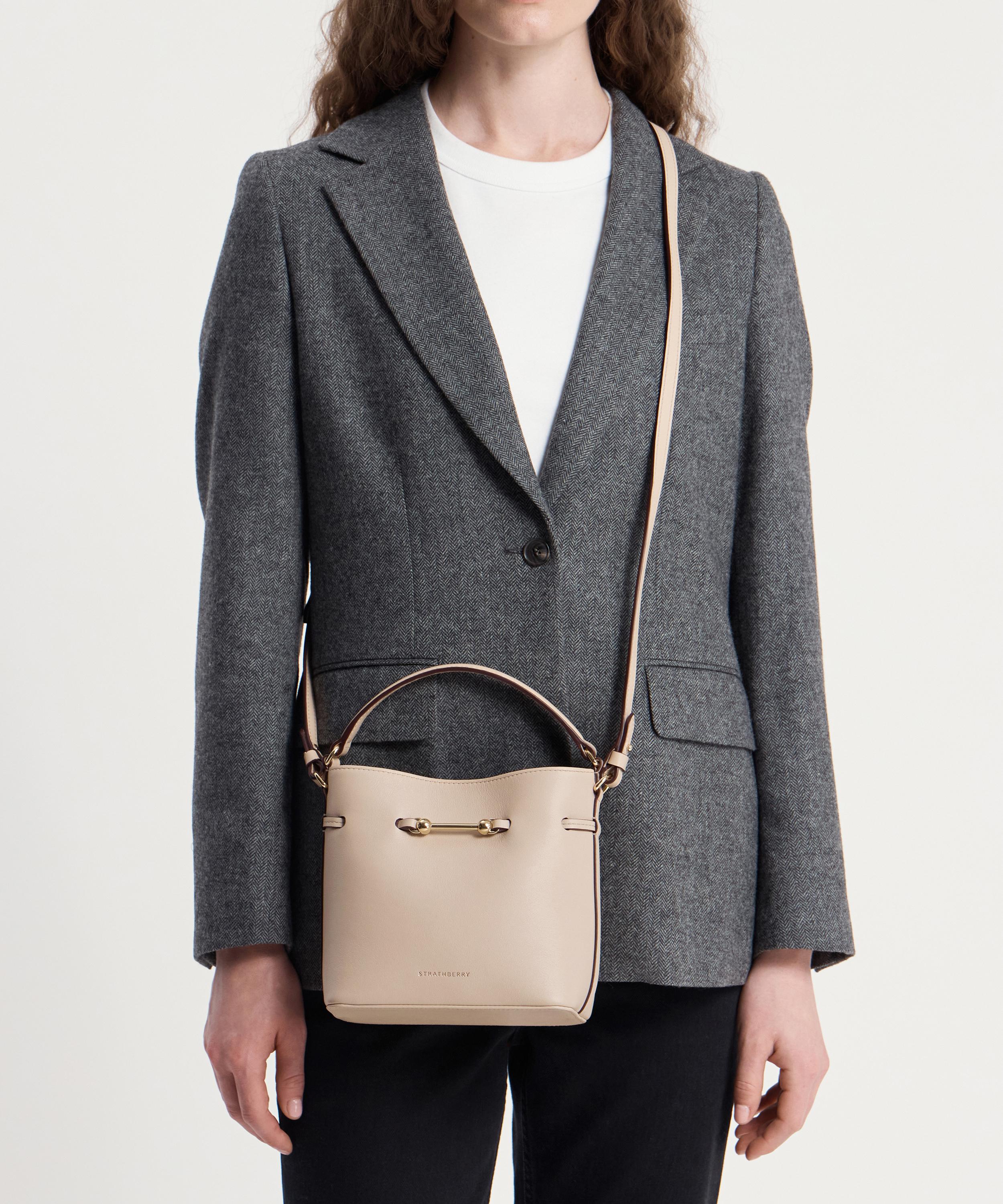 Strathberry - Corda Mini Oat Leather Bucket Bag image number 1