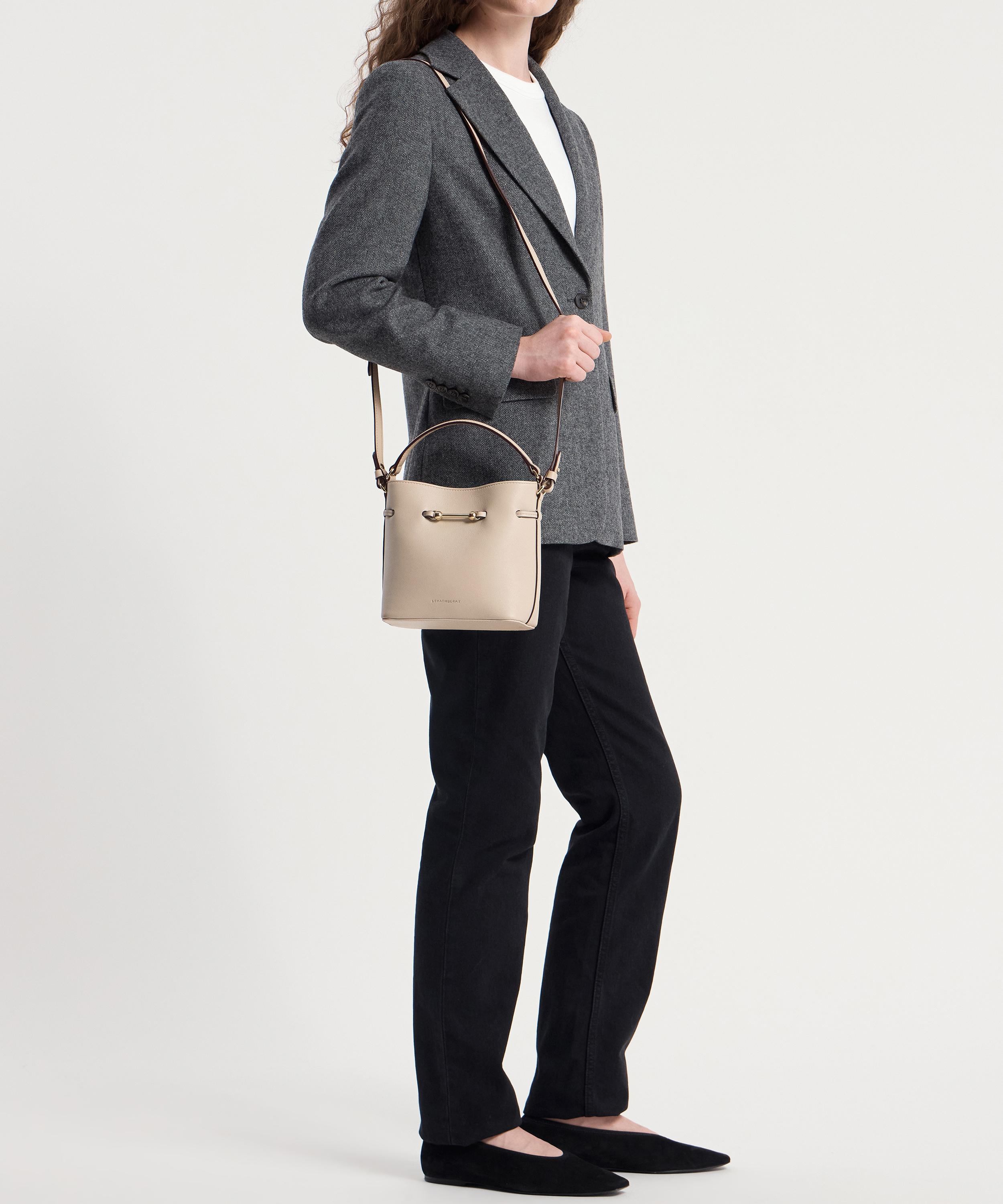 Strathberry - Corda Mini Oat Leather Bucket Bag image number 2