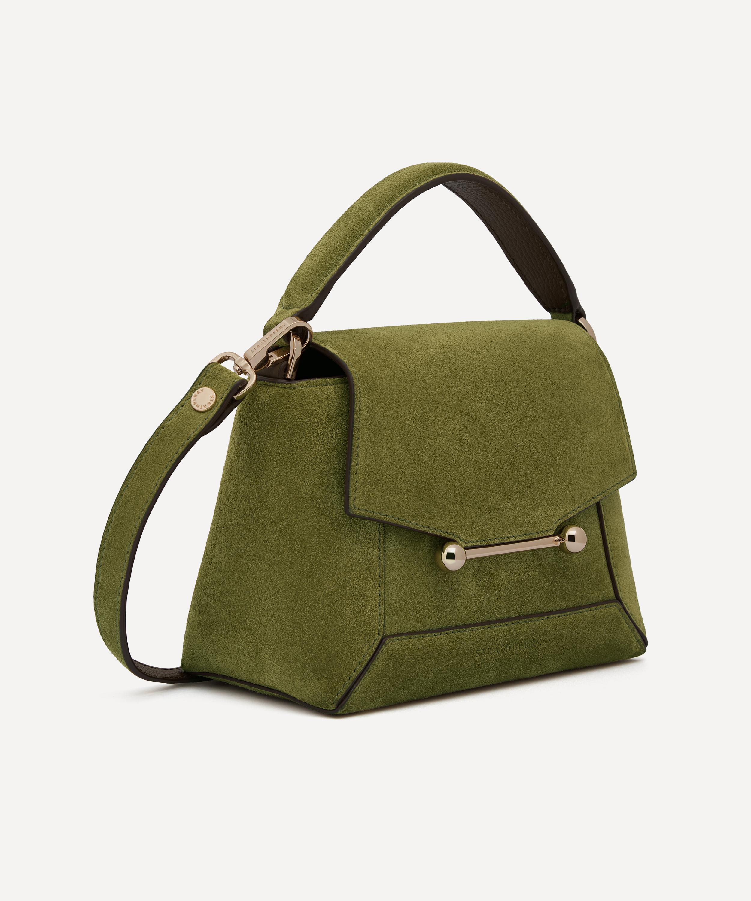 Strathberry - Mosaic Nano Lime Suede Top Handle Bag image number 4