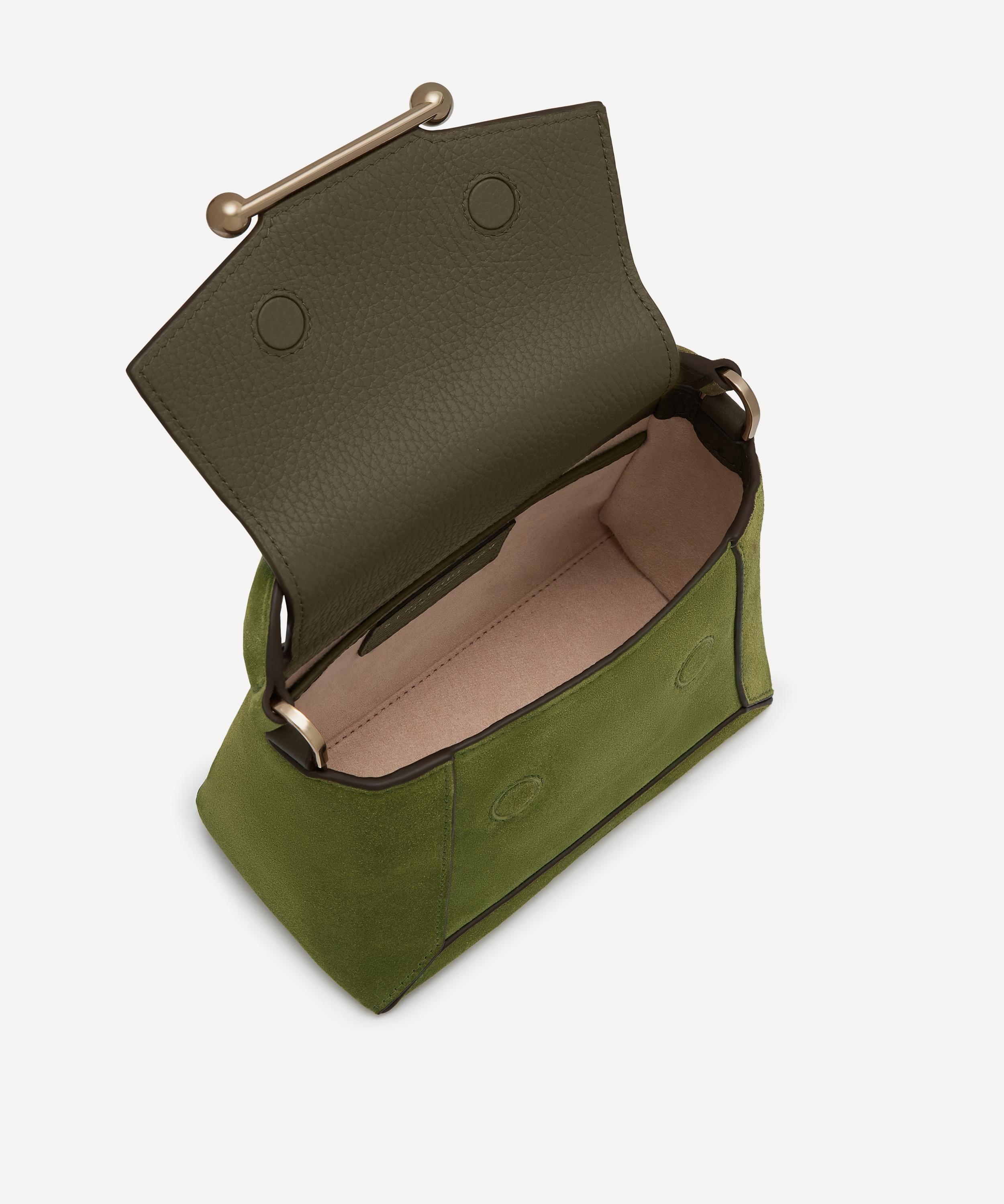 Strathberry - Mosaic Nano Lime Suede Top Handle Bag image number 5