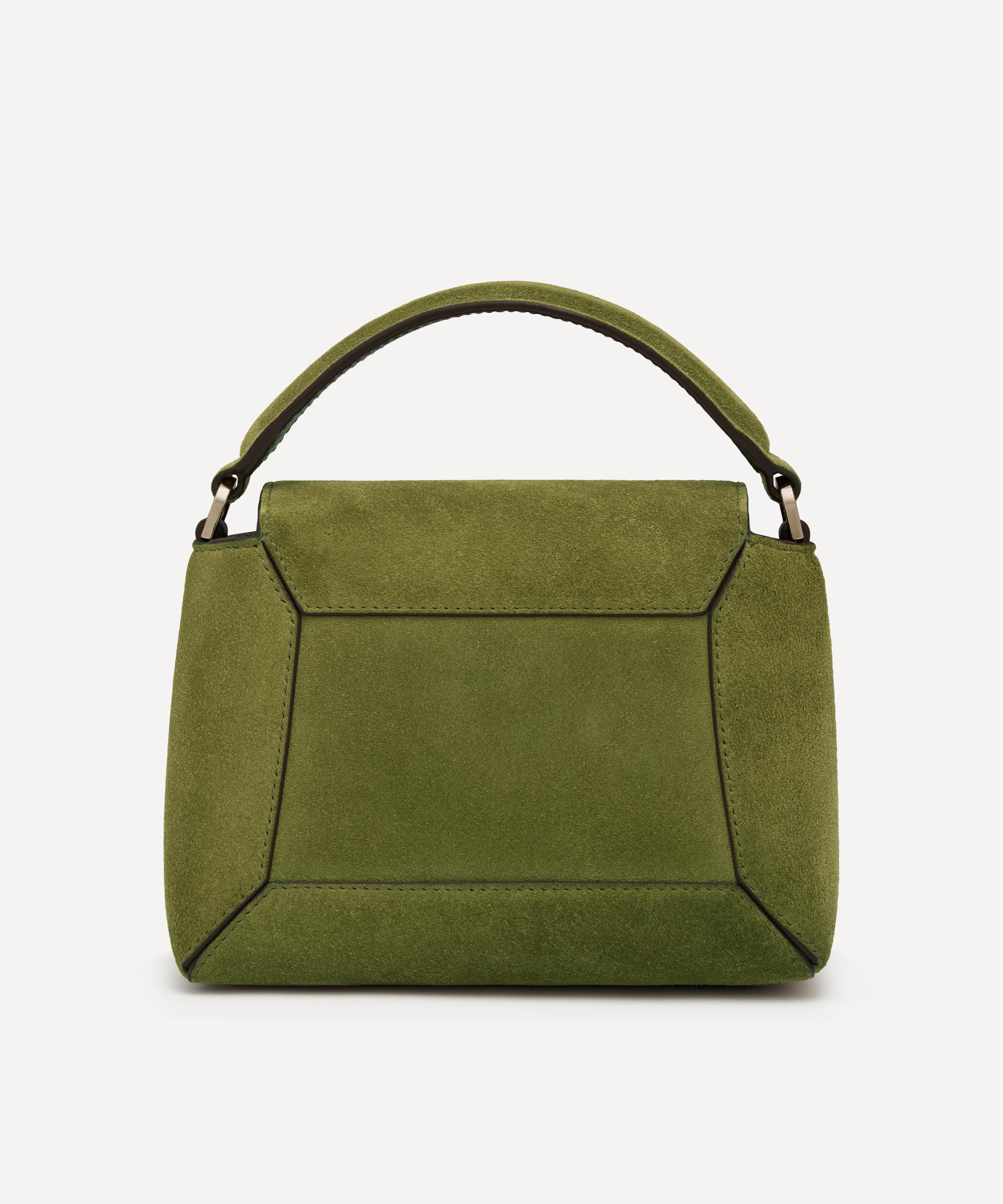 Strathberry - Mosaic Nano Lime Suede Top Handle Bag image number 6