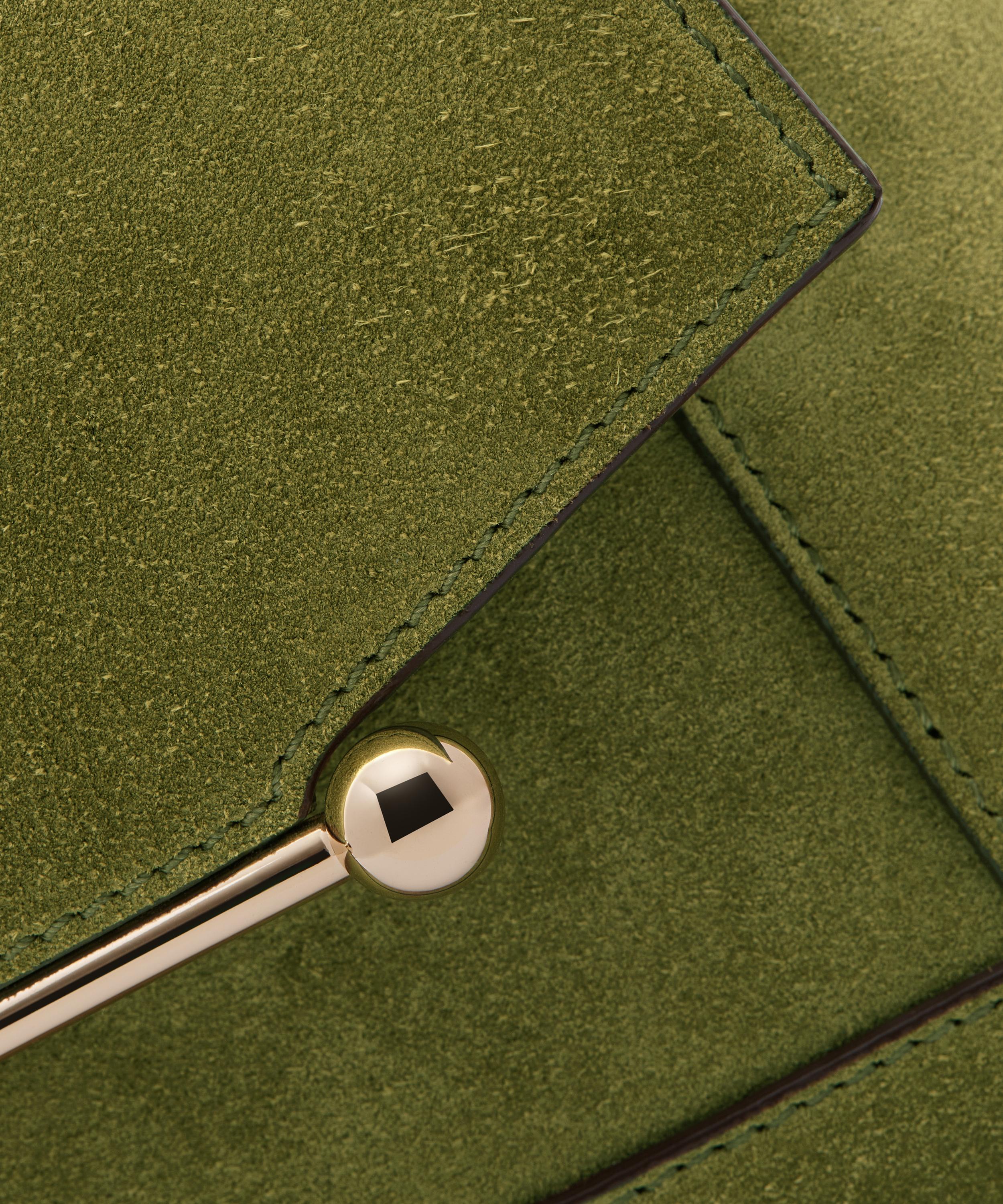 Strathberry - Mosaic Nano Lime Suede Top Handle Bag image number 7