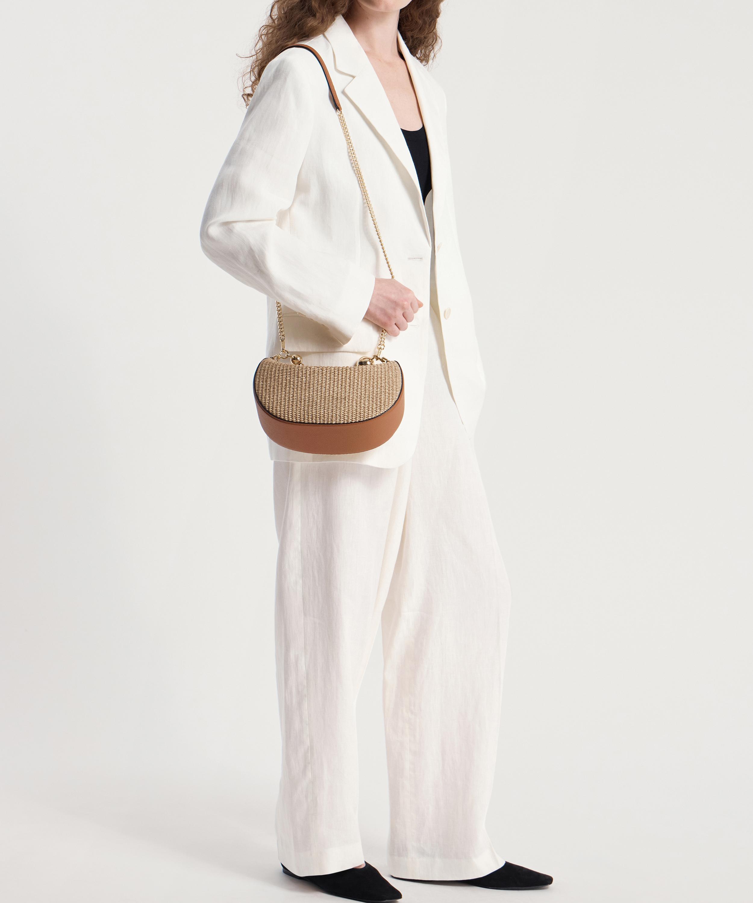 Strathberry - Crescent Moon Mini Raffia Top Handle Bag image number 3