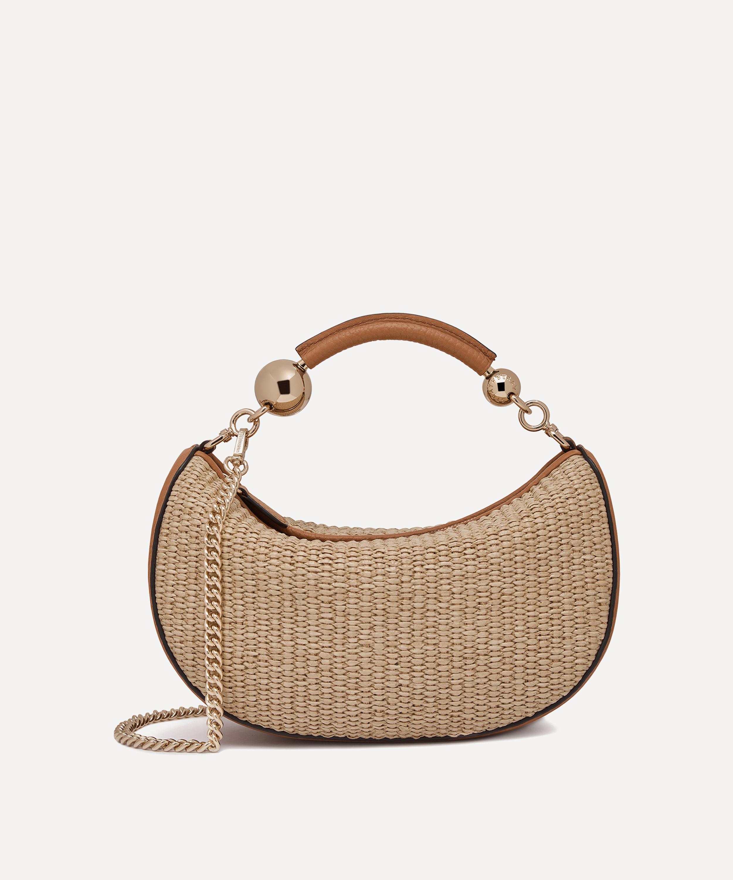 Strathberry - Crescent Moon Mini Raffia Top Handle Bag image number 5