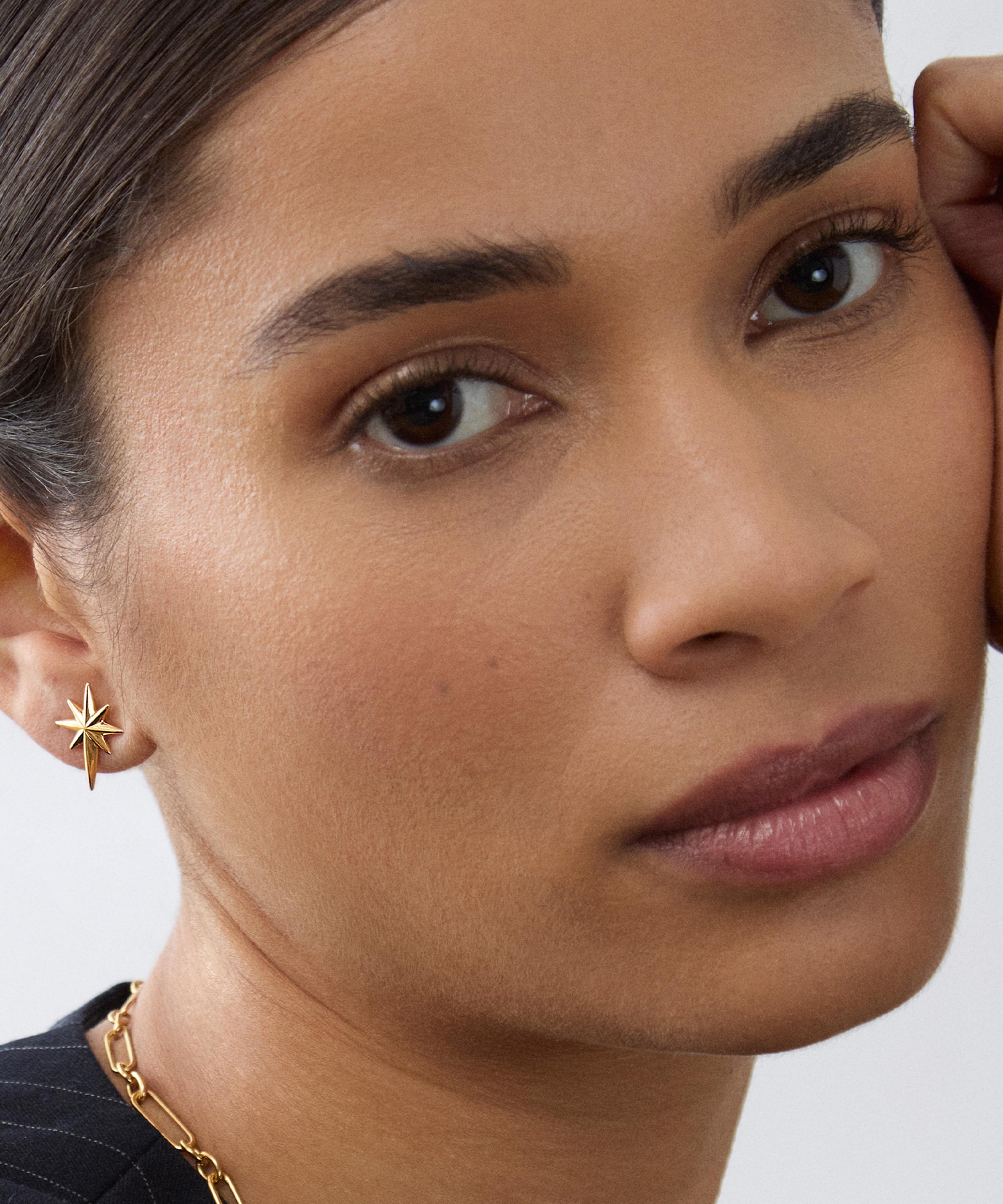 Dinny Hall - 18ct Gold-Plated Vermeil Silver North Star Stud Earrings image number 1