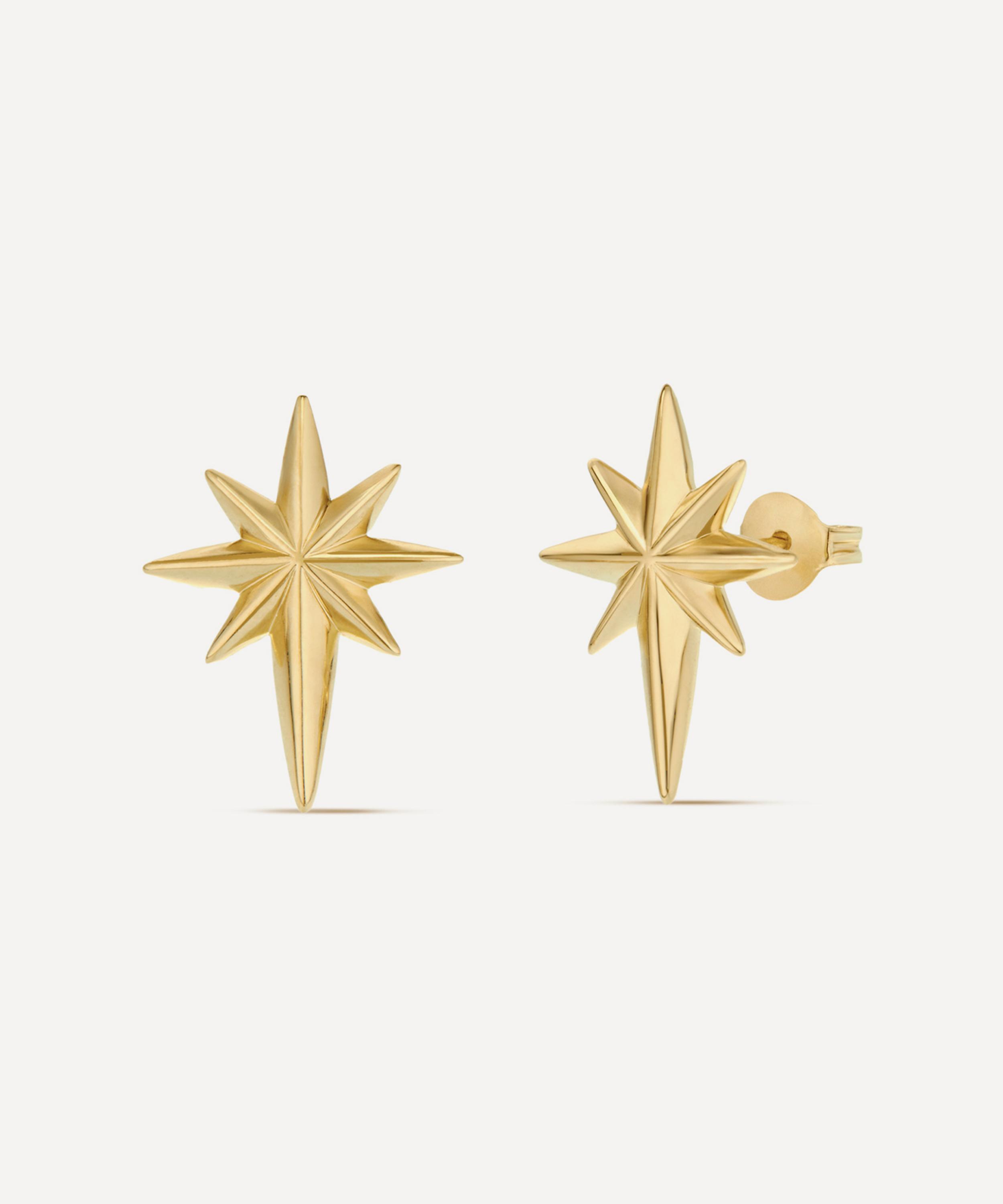 Dinny Hall - 18ct Gold-Plated Vermeil Silver North Star Stud Earrings image number 2