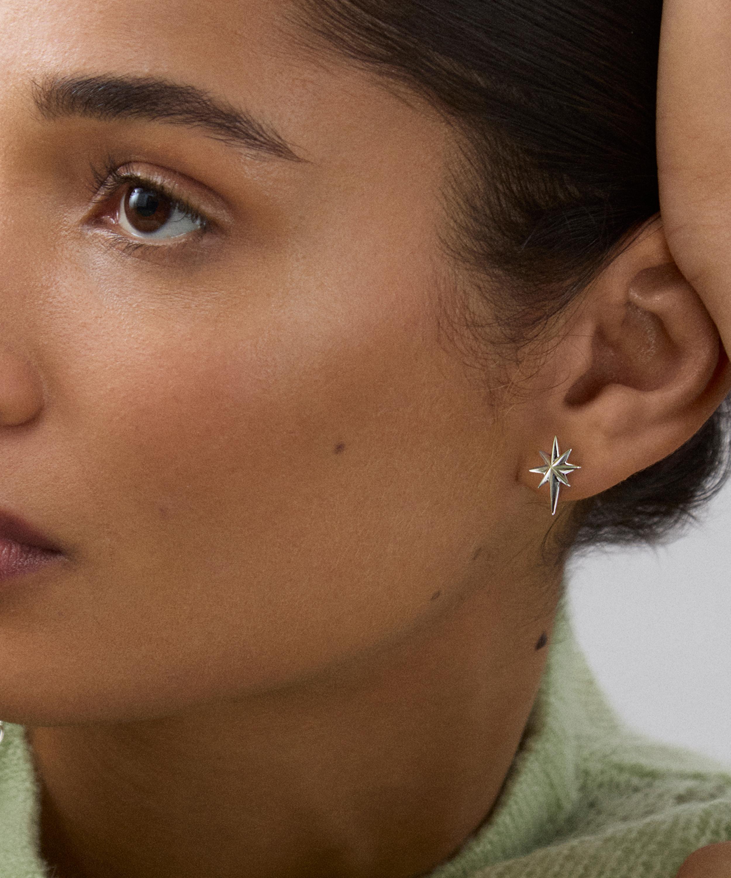 Dinny Hall - Sterling Silver North Star Stud Earrings image number 1