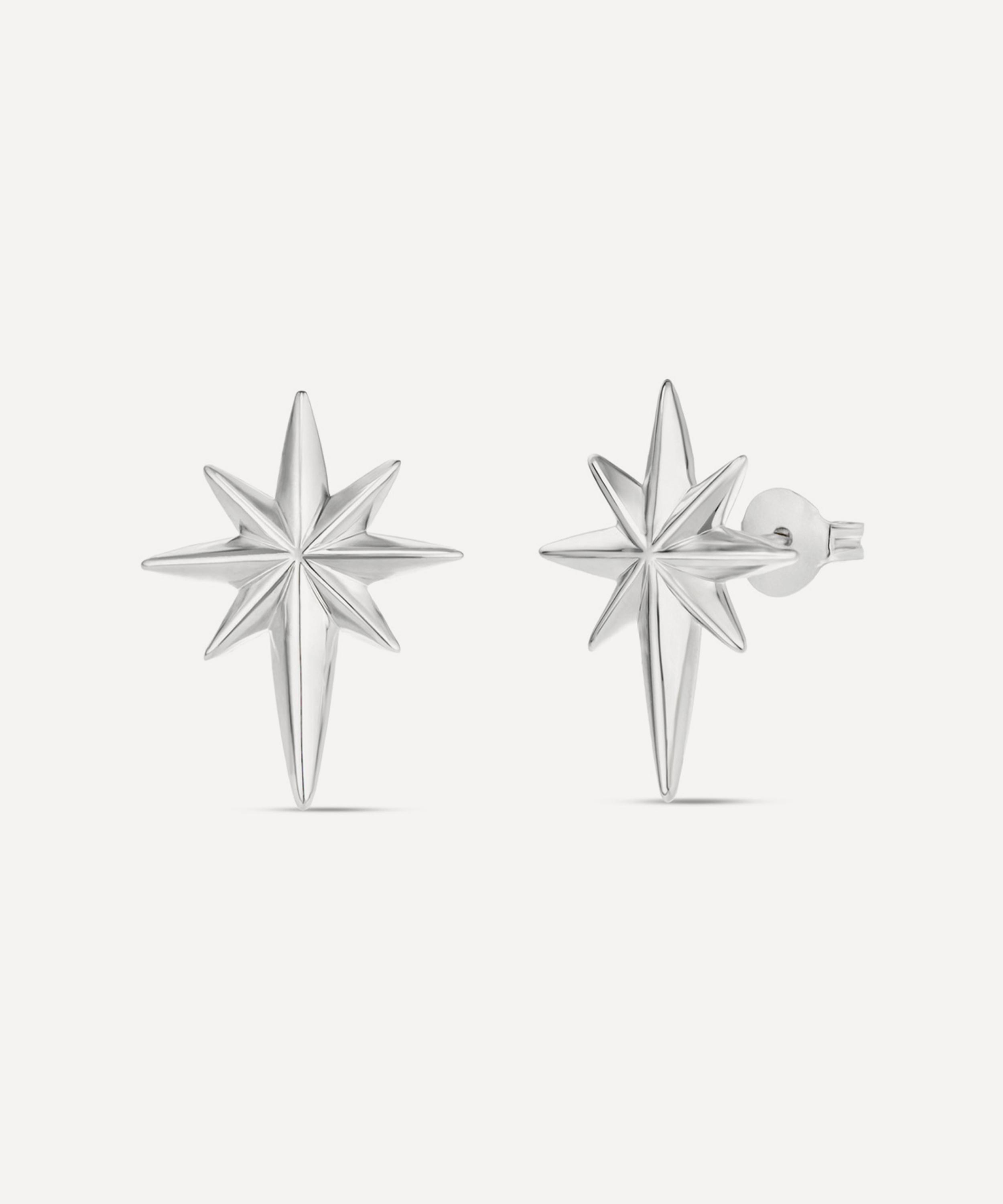 Dinny Hall - Sterling Silver North Star Stud Earrings image number 2