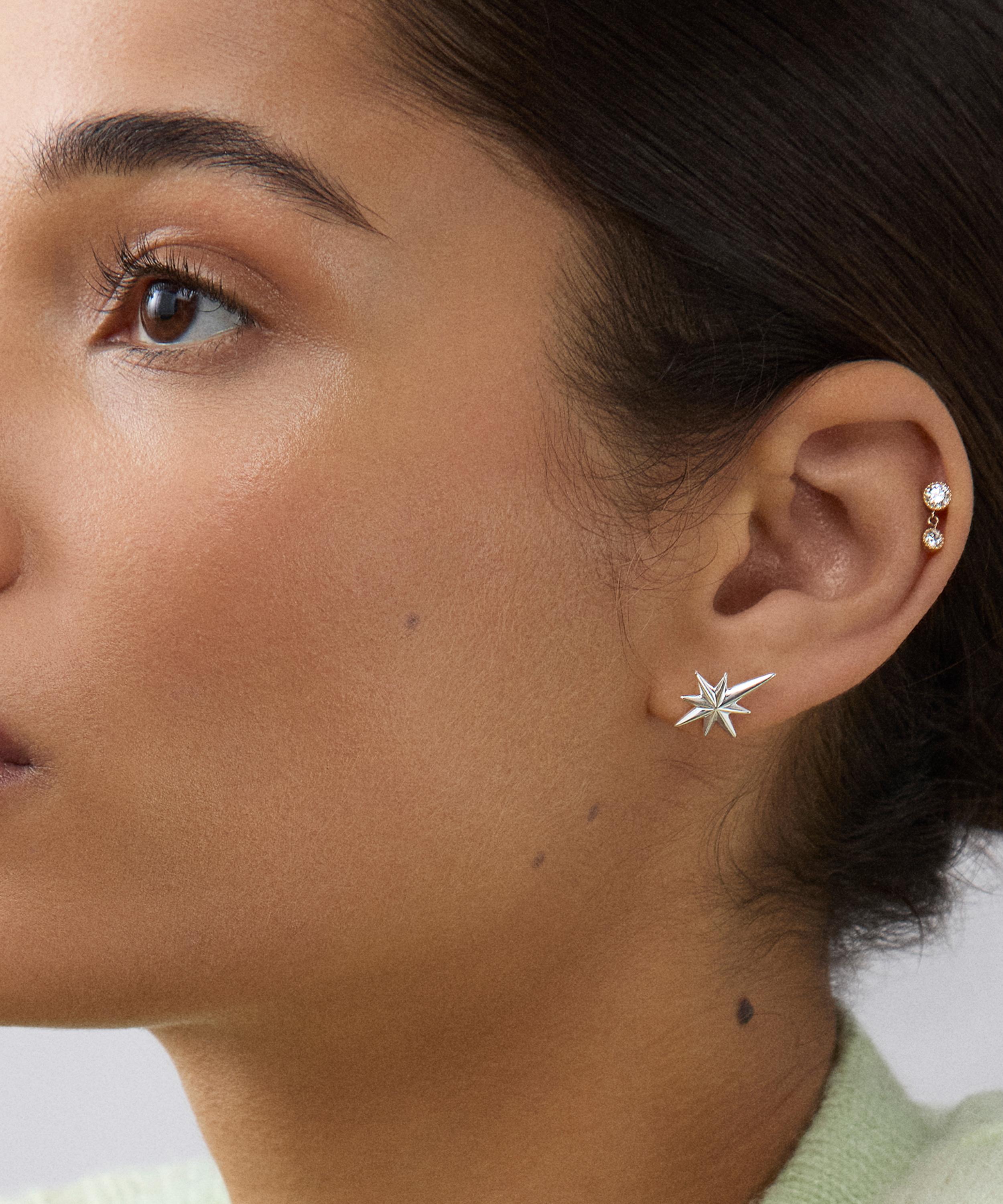 Dinny Hall - Sterling Silver North Star Stud Earrings image number 3