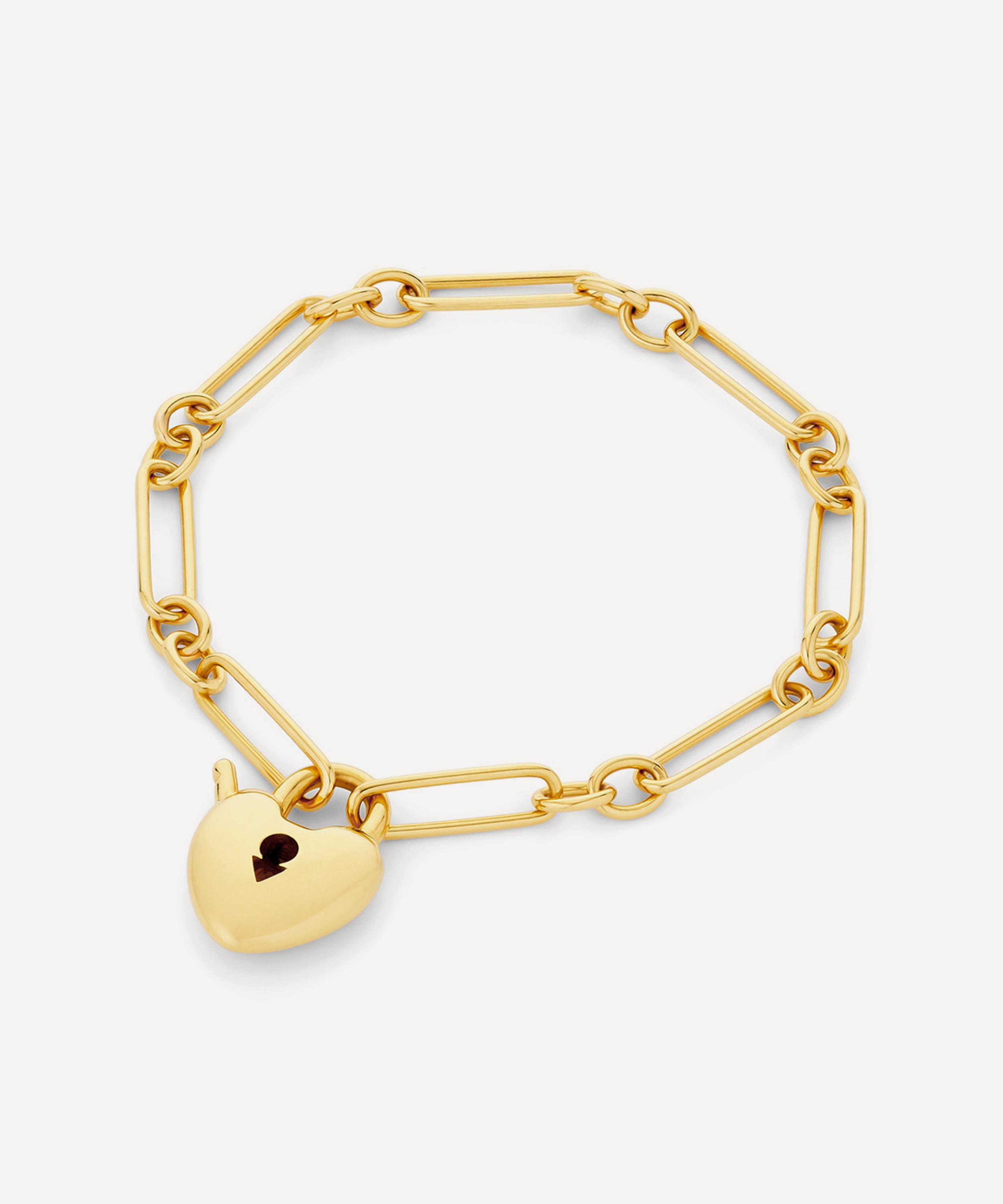 Dinny Hall - 18ct Gold-Plated Vermeil Silver Padlock Heart Chain Bracelet