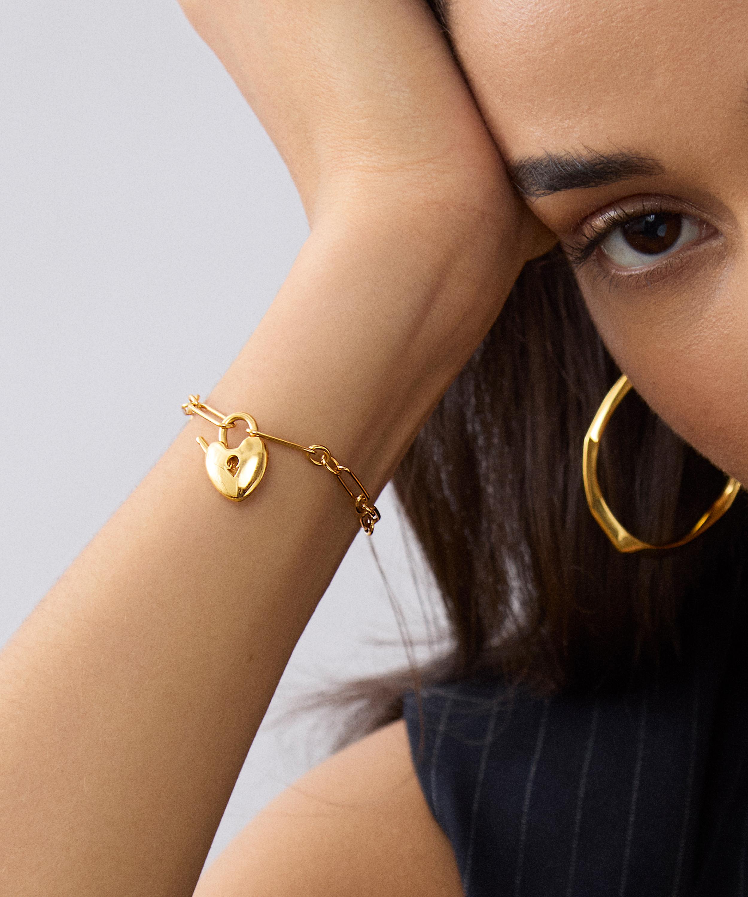 Dinny Hall - 18ct Gold-Plated Vermeil Silver Padlock Heart Chain Bracelet image number 1
