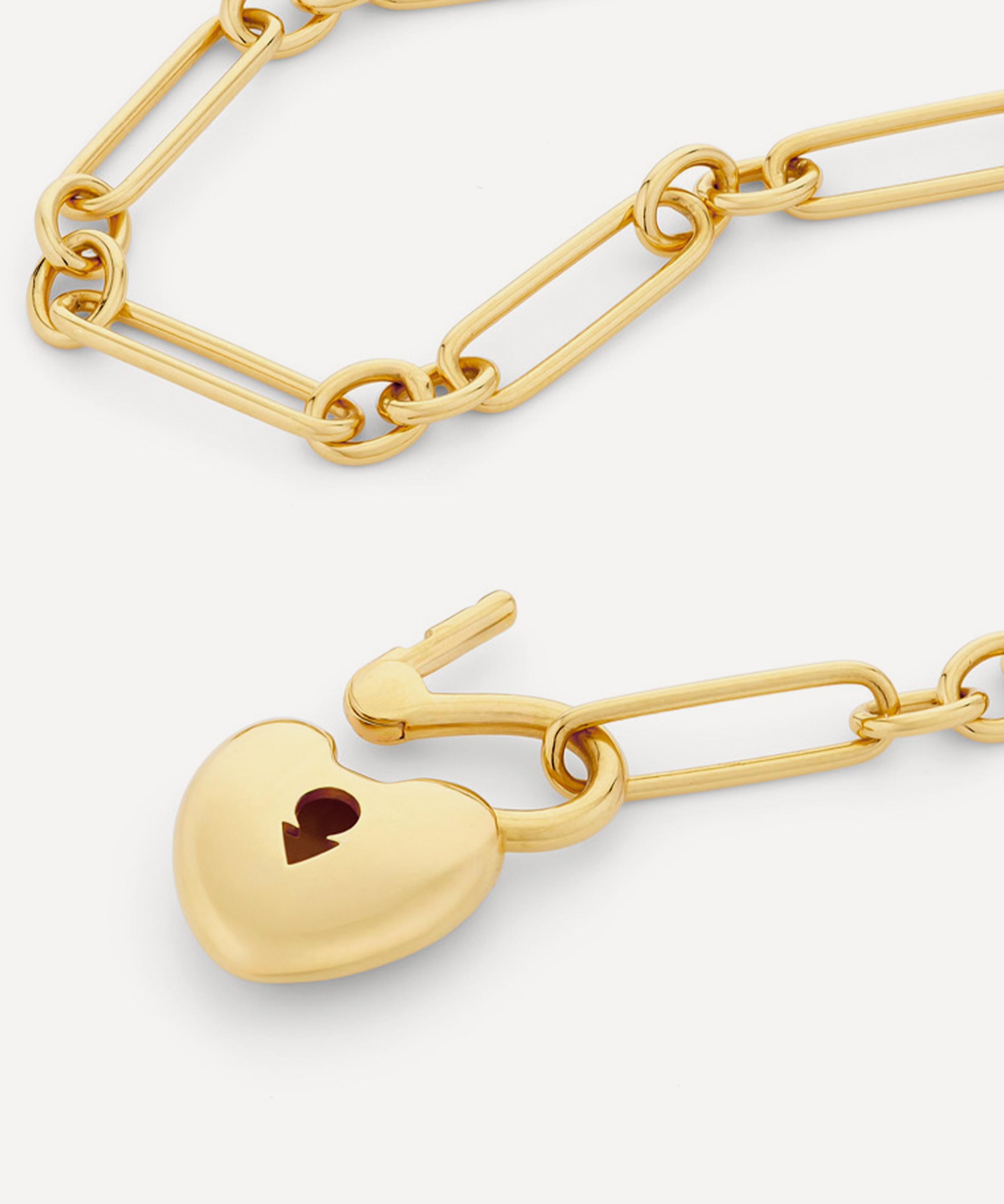 Dinny Hall - 18ct Gold-Plated Vermeil Silver Padlock Heart Chain Bracelet image number 2