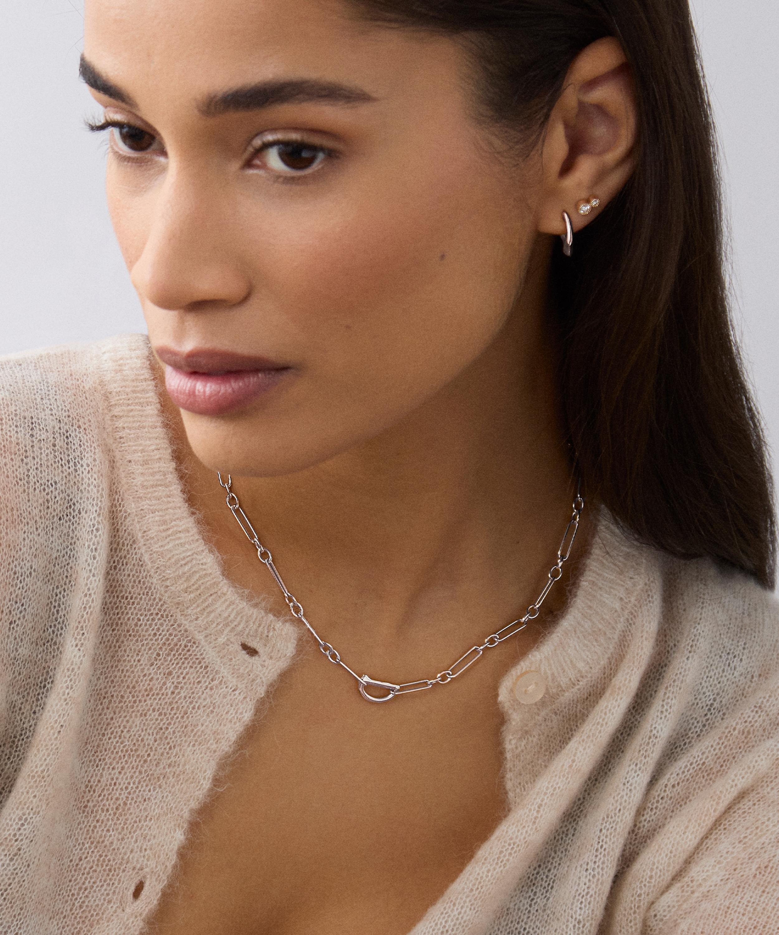 Dinny Hall - Sterling Silver Personalised Trombone Chain Necklace image number 3