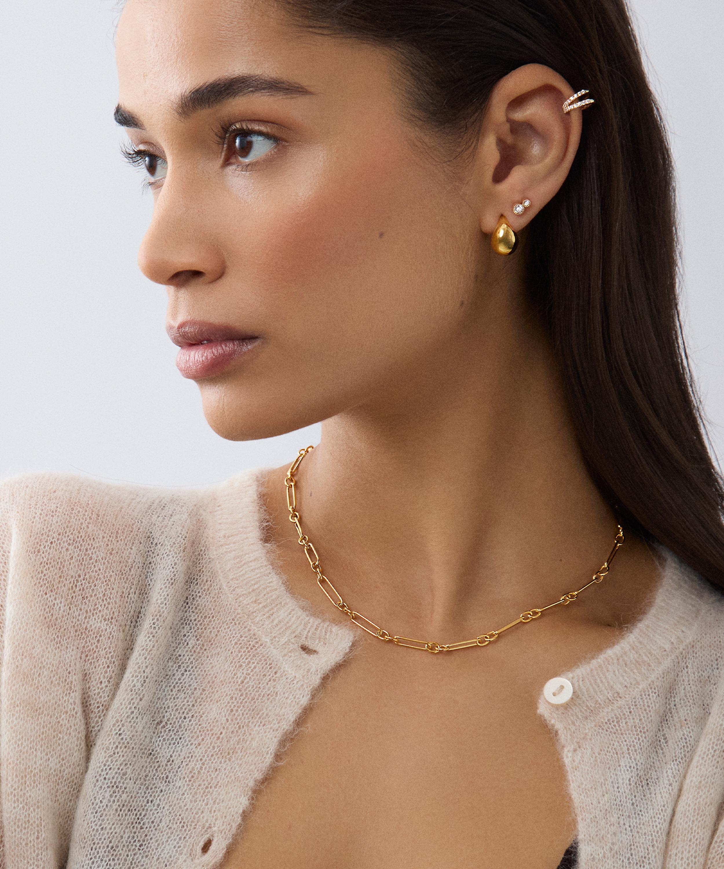 Dinny Hall - 18ct Gold-Plated Vermeil Silver Personalised Trombone Chain Necklace image number 1