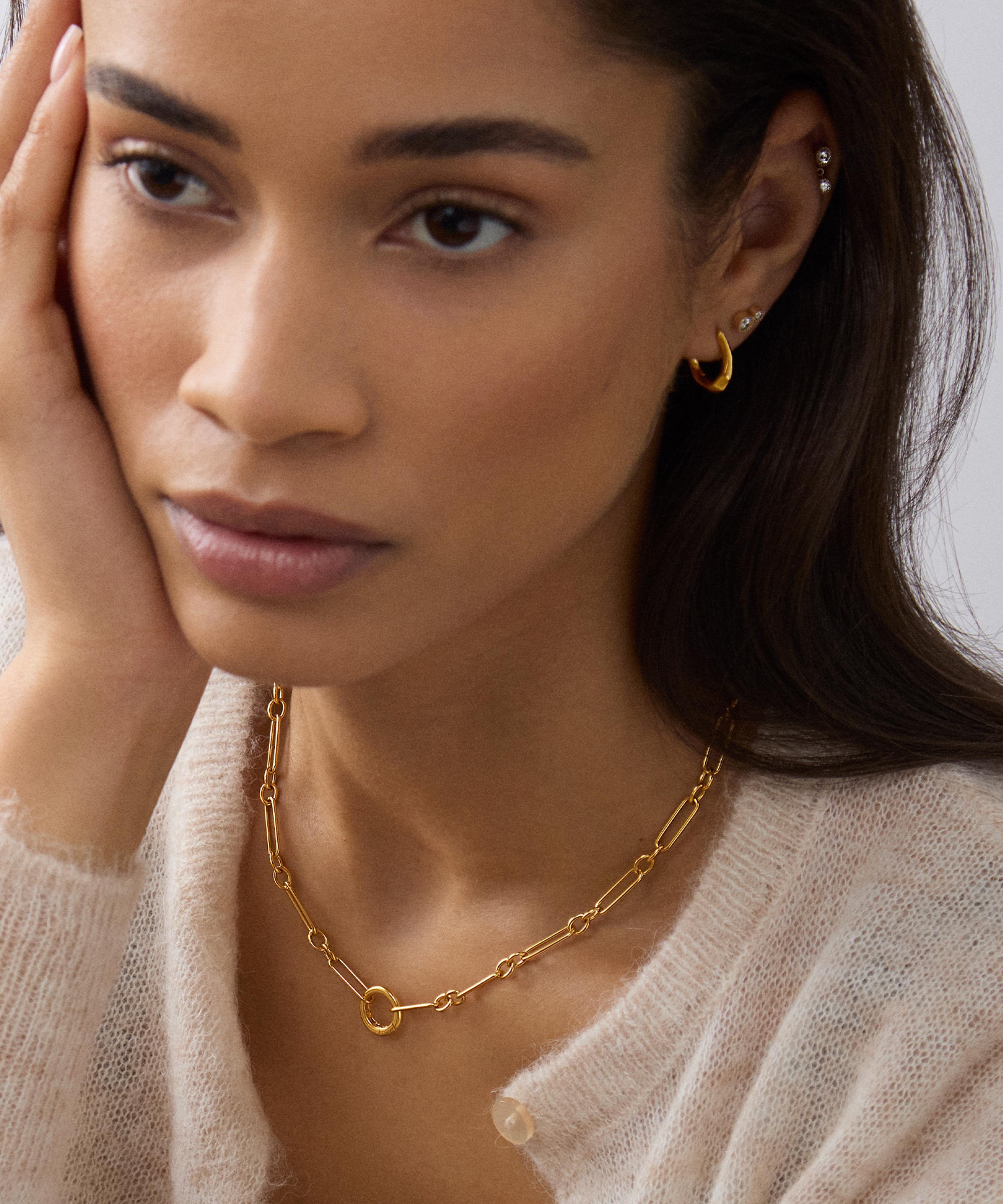 Dinny Hall - 18ct Gold-Plated Vermeil Silver Personalised Trombone Chain Necklace image number 5
