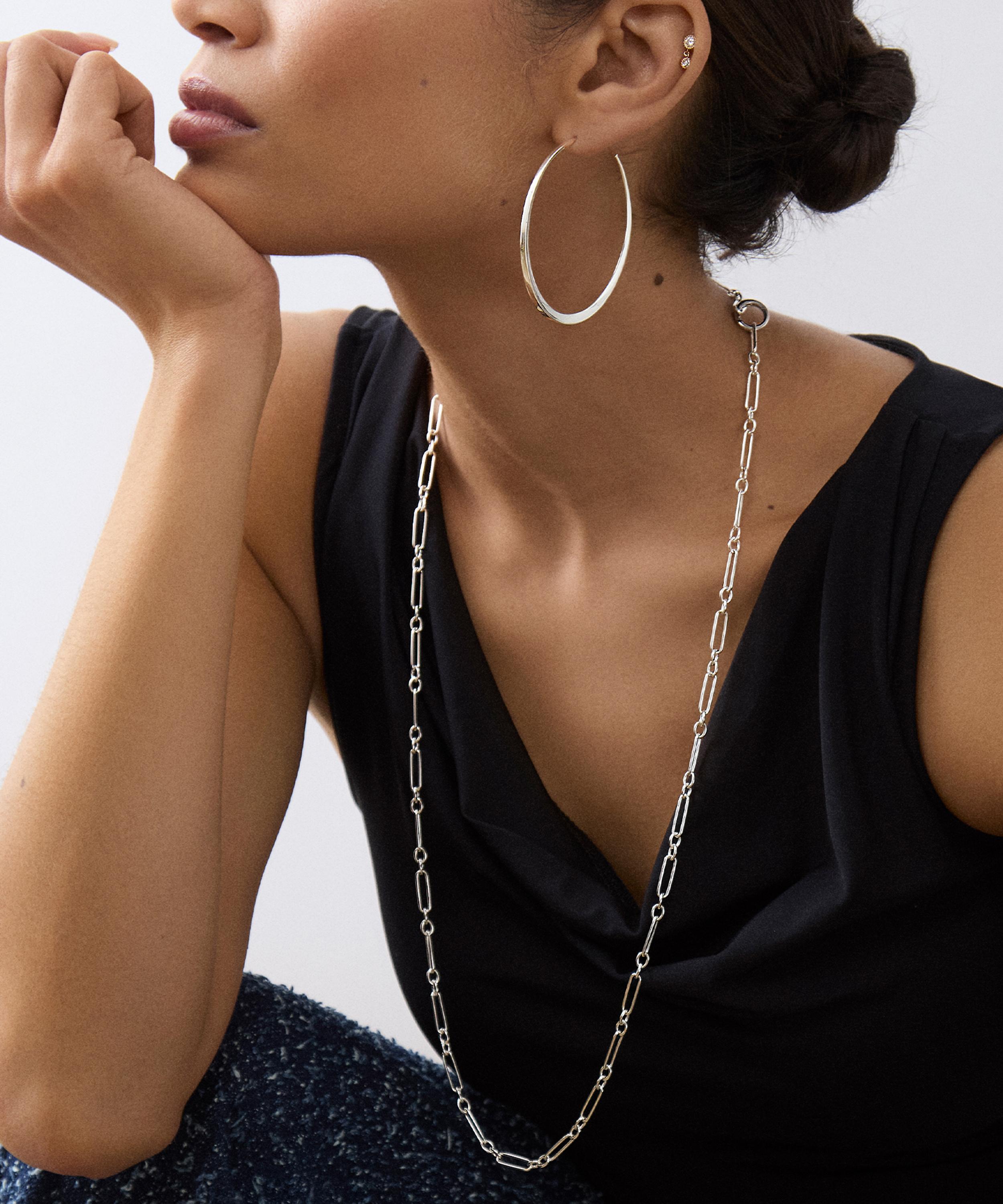 Dinny Hall - Sterling Silver Personalised Trombone Chain Necklace image number 1
