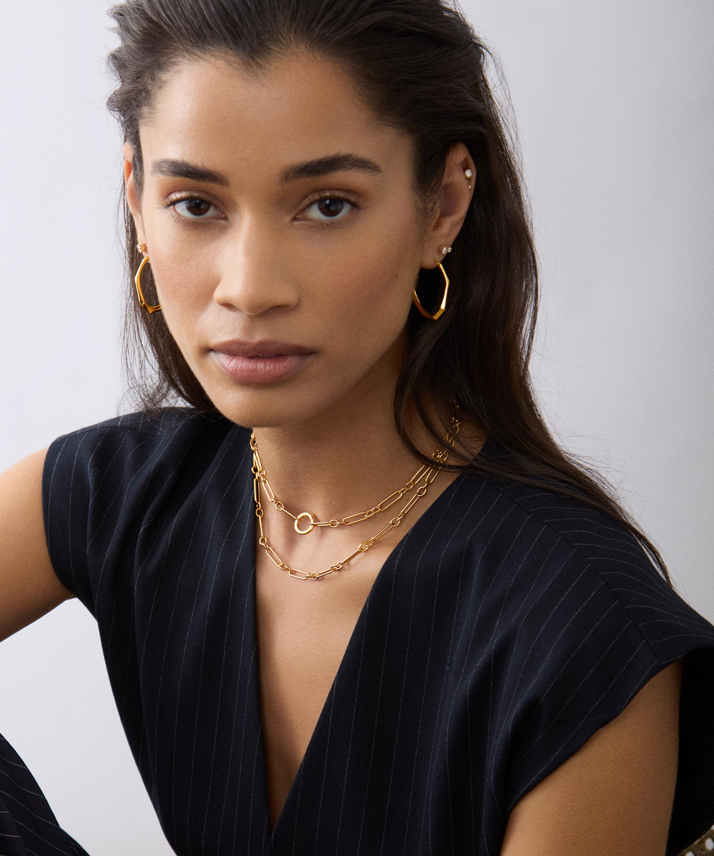 Dinny Hall - 18ct Gold-Plated Vermeil Silver Personalised Trombone Chain Necklace image number 3