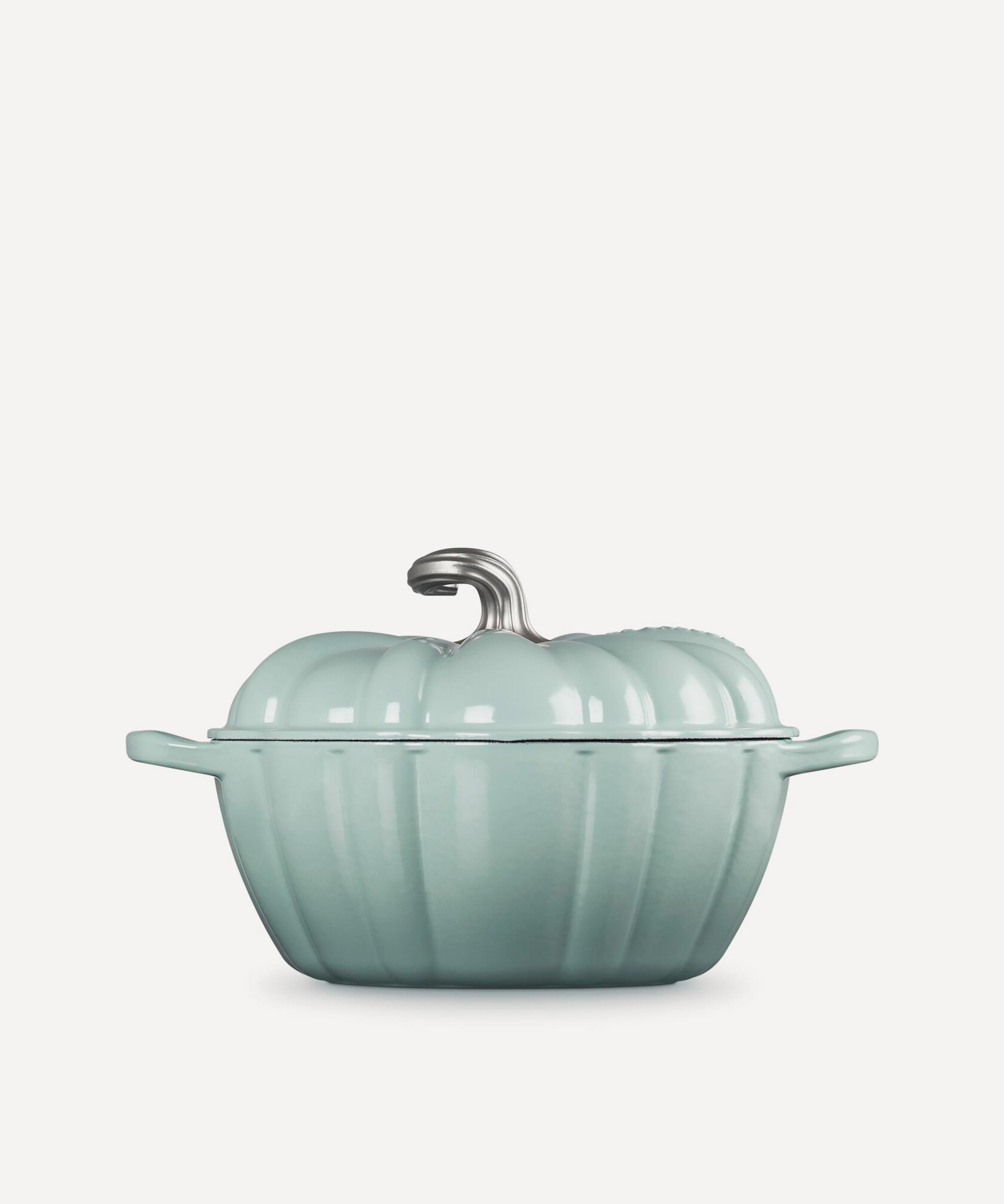Le Creuset - Cast Iron Stoneware Pumpkin Casserole Dish in Sea Salt image number 2