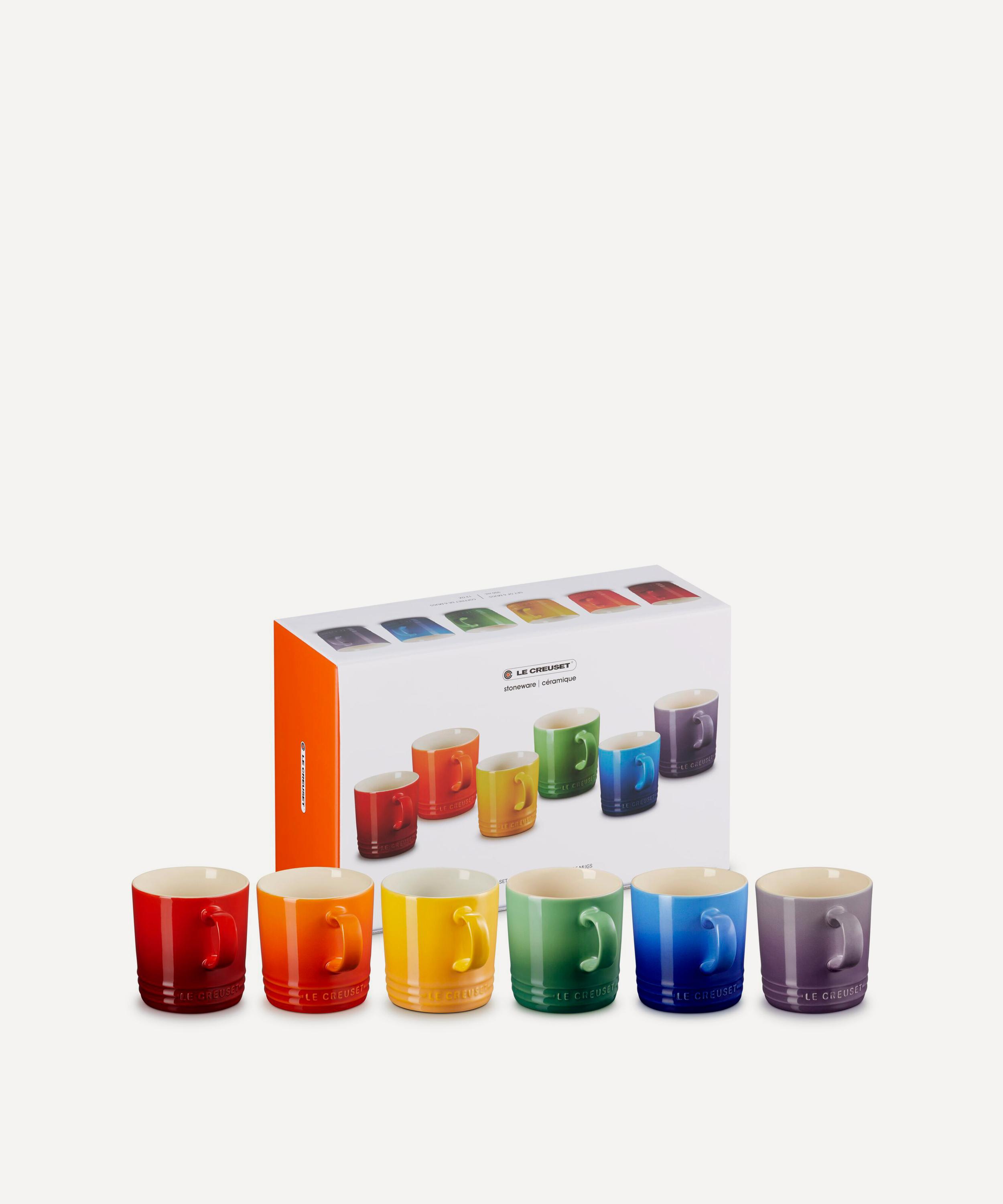 Le Creuset - Rainbow Stoneware Mugs Set of Six image number 1