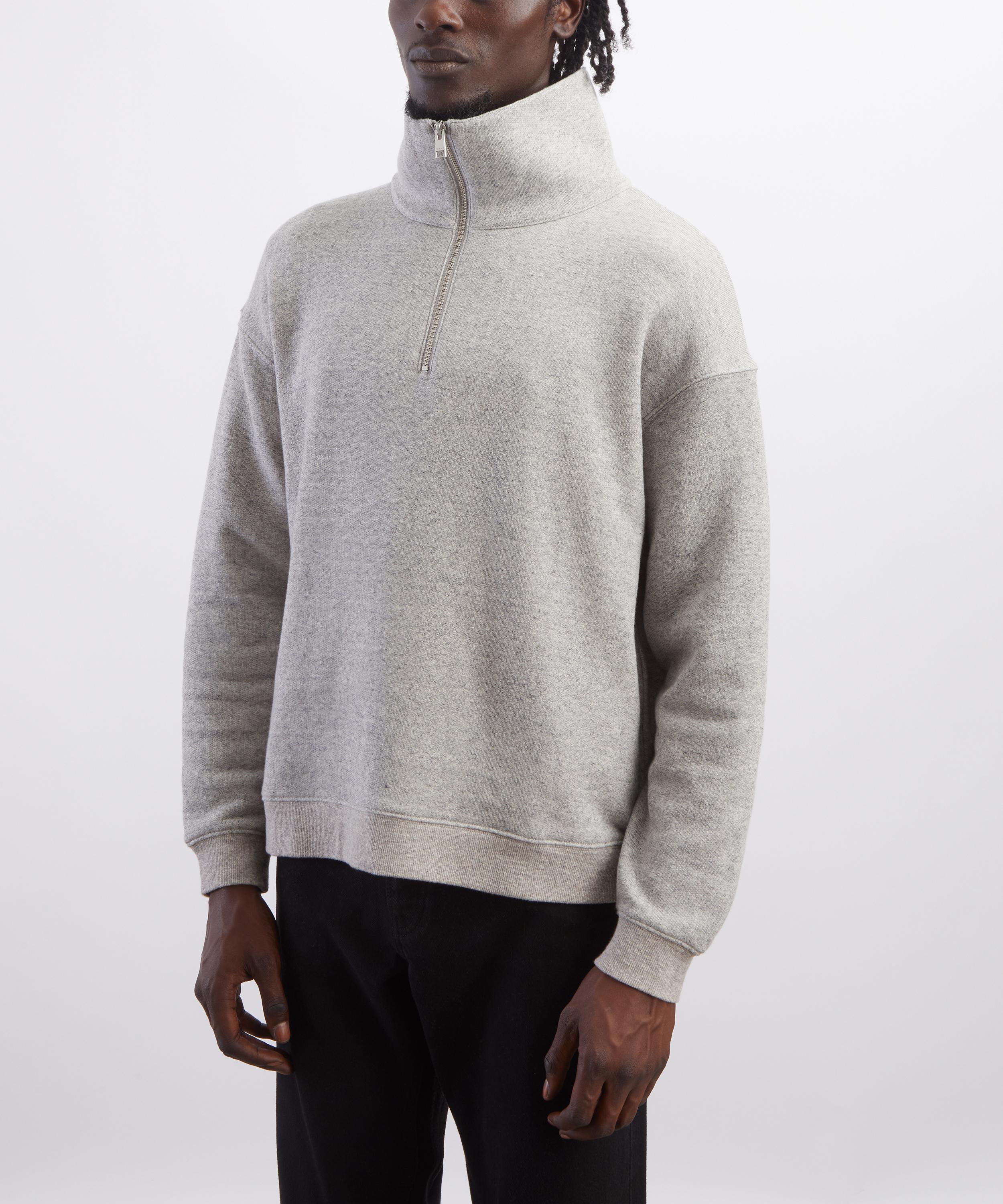 Frame - Heather Grey Relaxed Zip-Up Sweatshirt image number 2