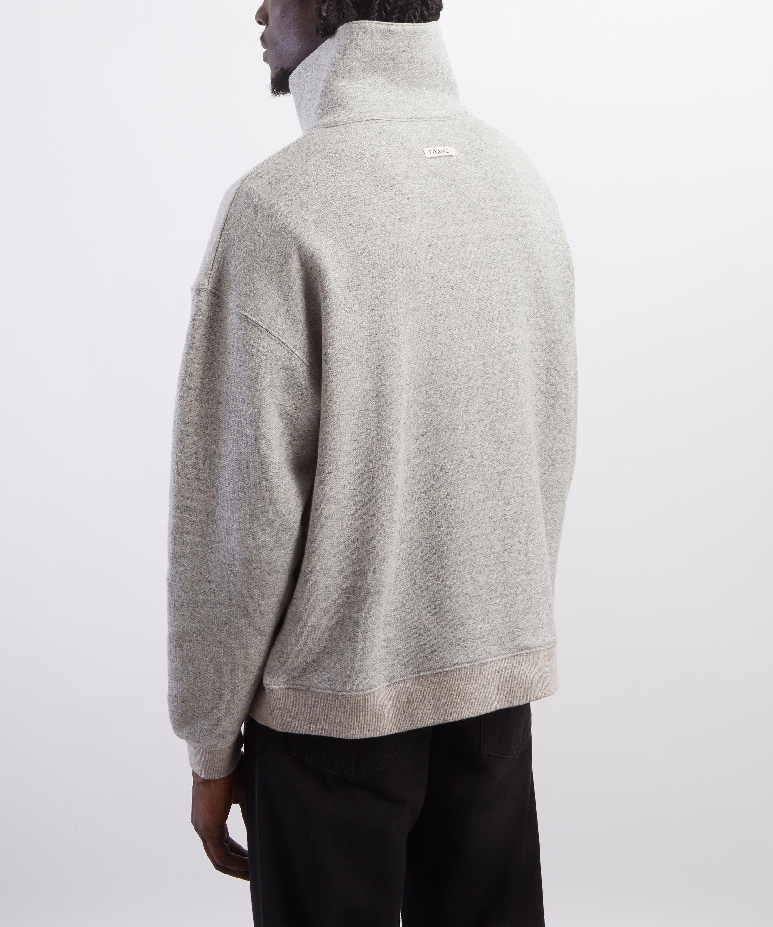 Frame - Heather Grey Relaxed Zip-Up Sweatshirt image number 3