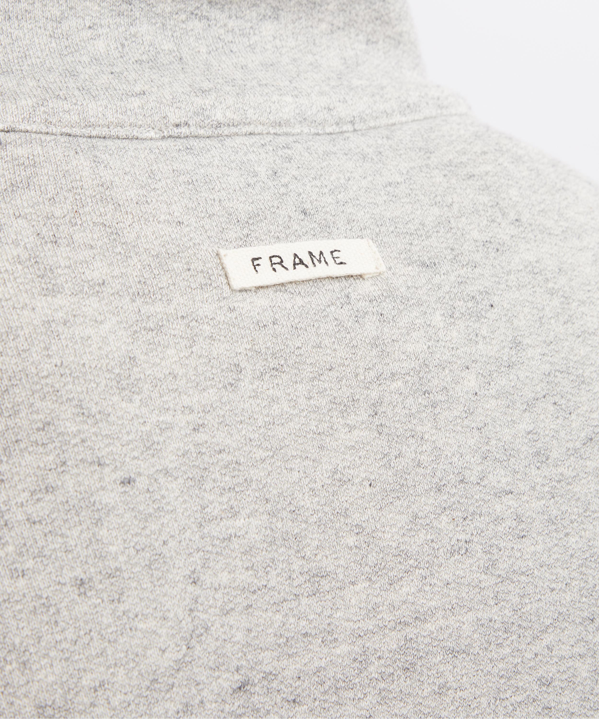 Frame - Heather Grey Relaxed Zip-Up Sweatshirt image number 4