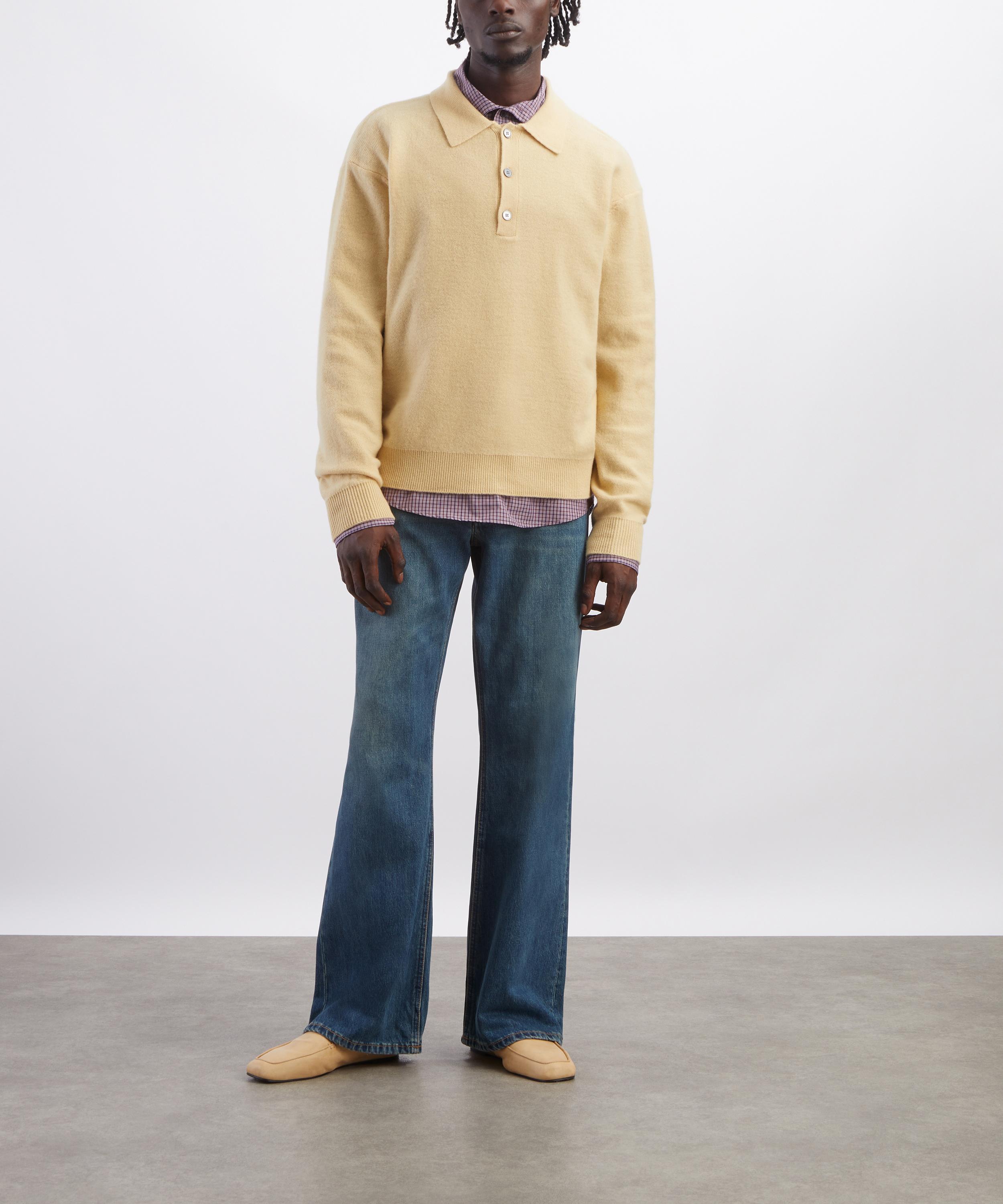 Frame - Old Yellow Boiled Wool Polo Jumper image number 1