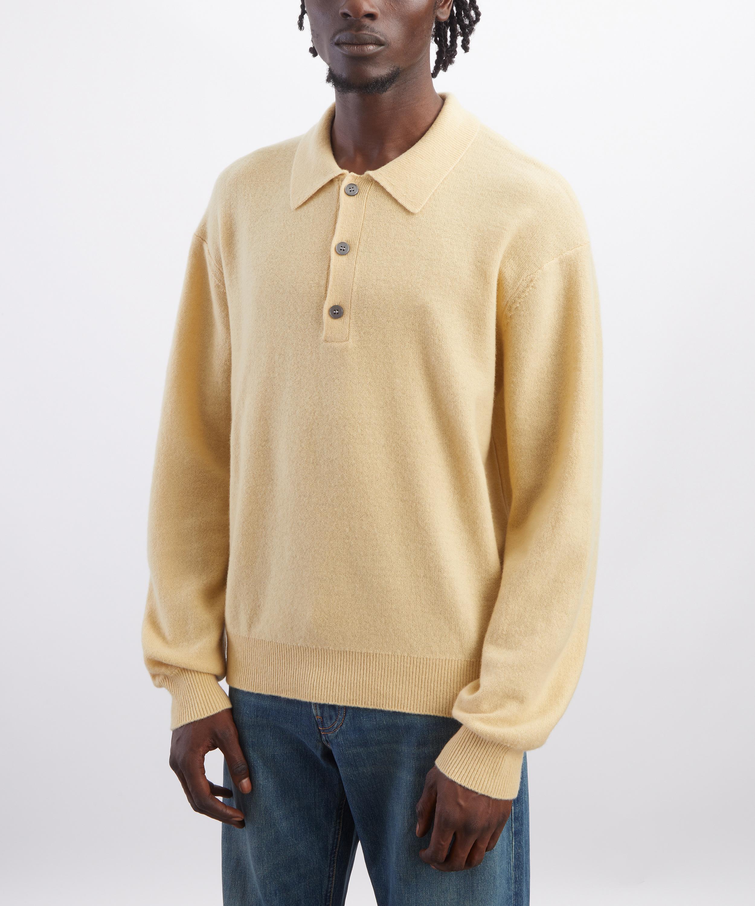 Frame - Old Yellow Boiled Wool Polo Jumper image number 2
