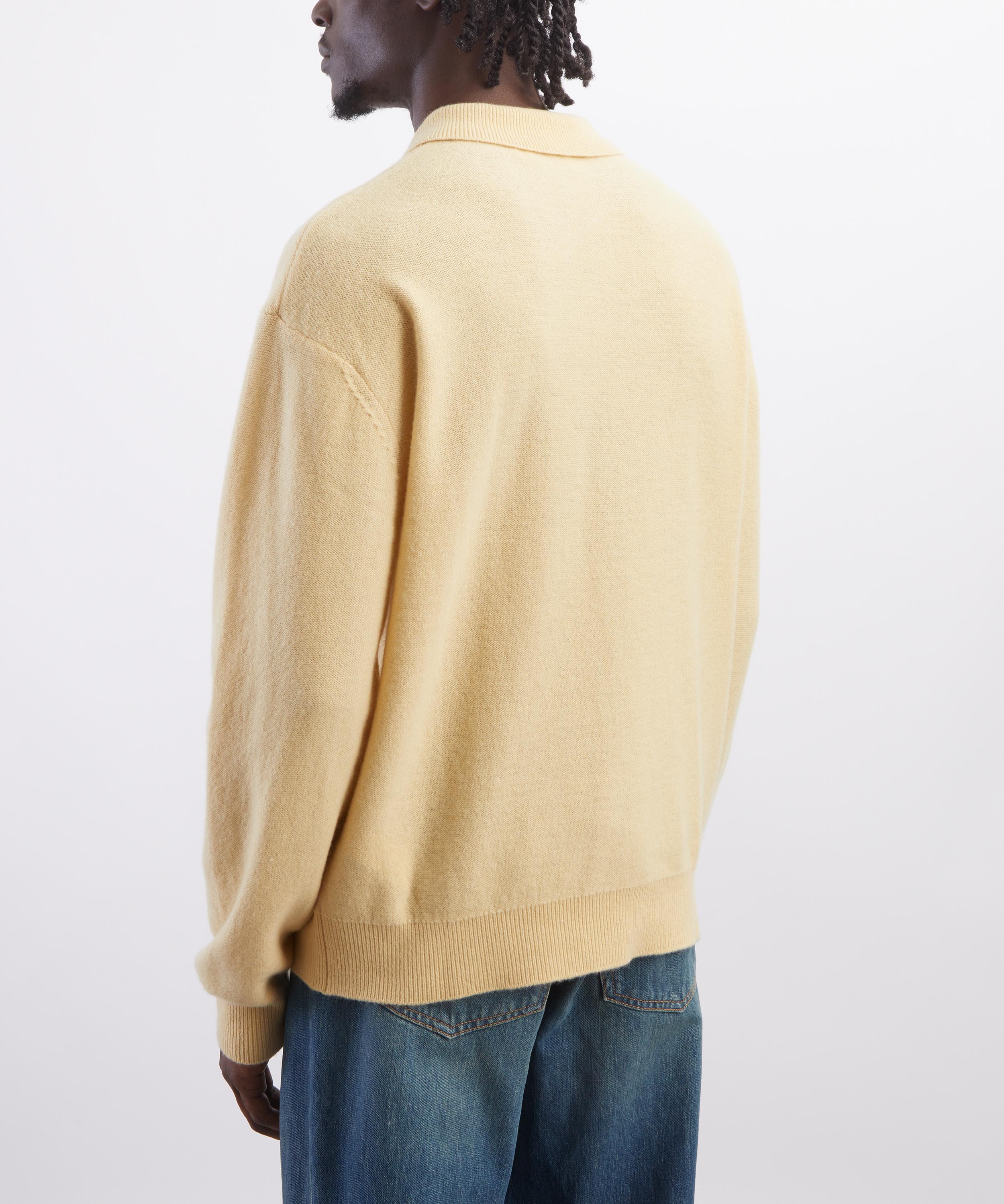 Frame - Old Yellow Boiled Wool Polo Jumper image number 3