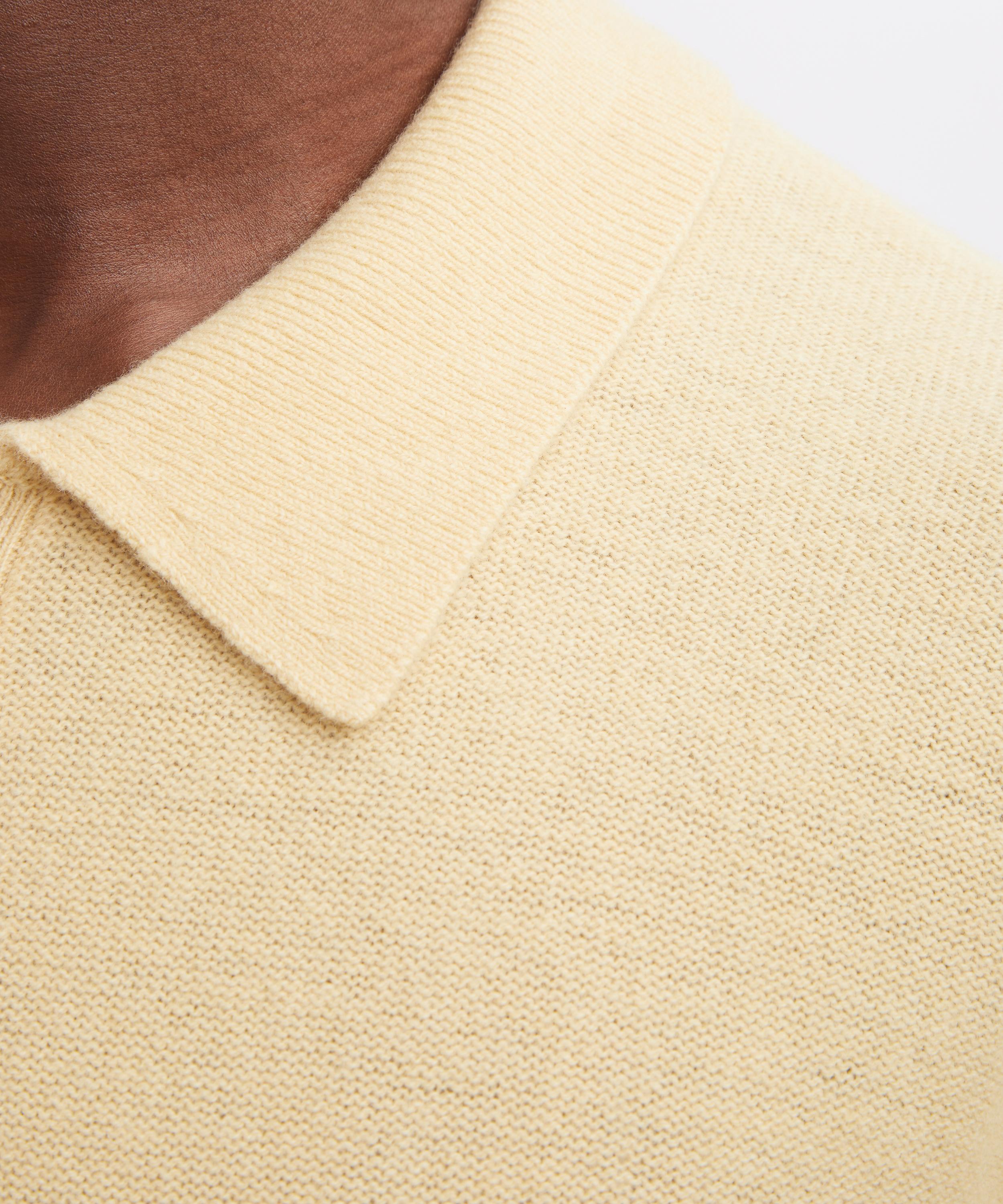 Frame - Old Yellow Boiled Wool Polo Jumper image number 4