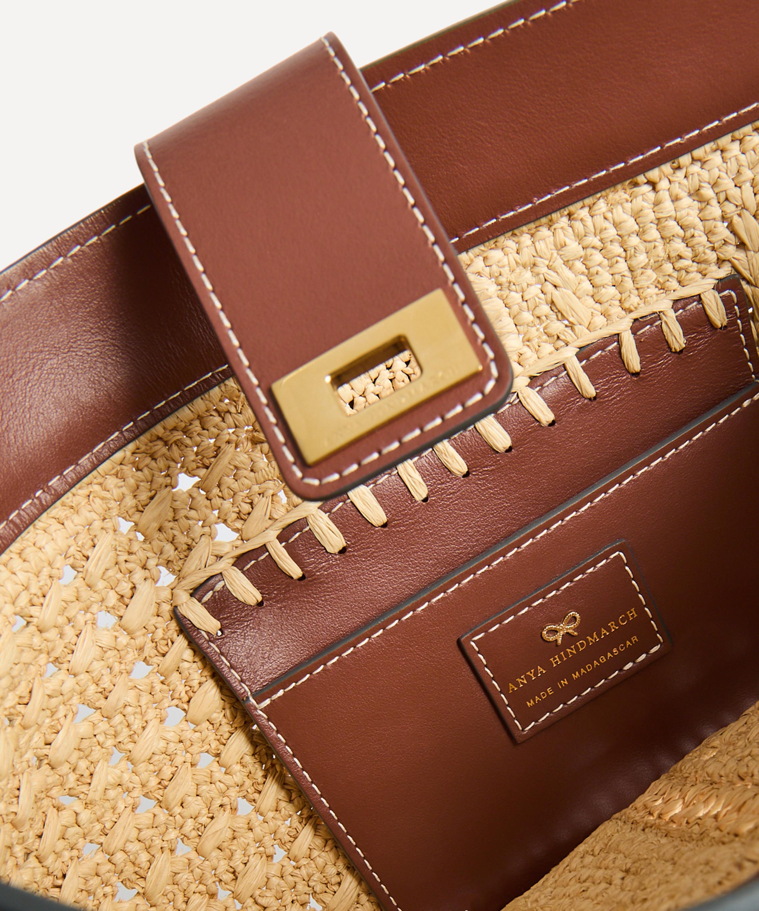 Anya Hindmarch - Patchwork Raffia and Leather Bucket Bag image number 1