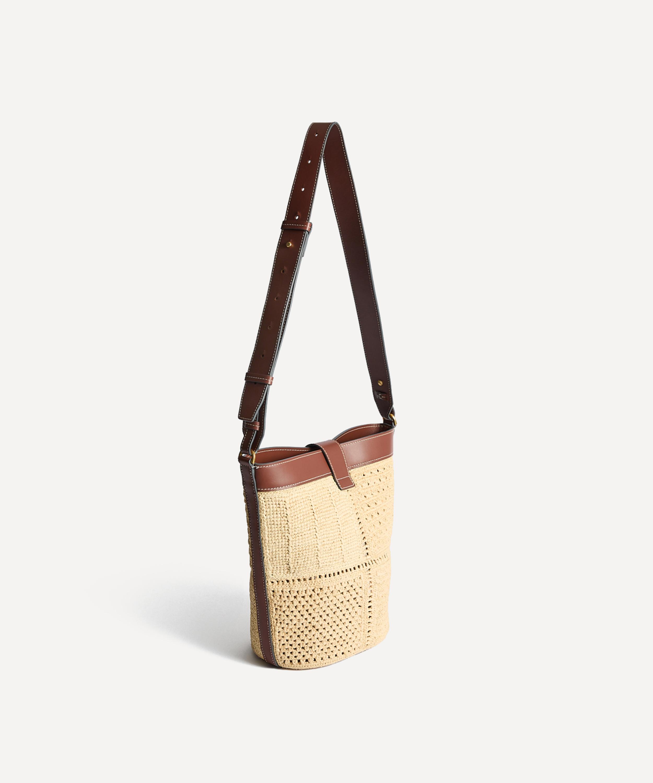 Anya Hindmarch - Patchwork Raffia and Leather Bucket Bag image number 5