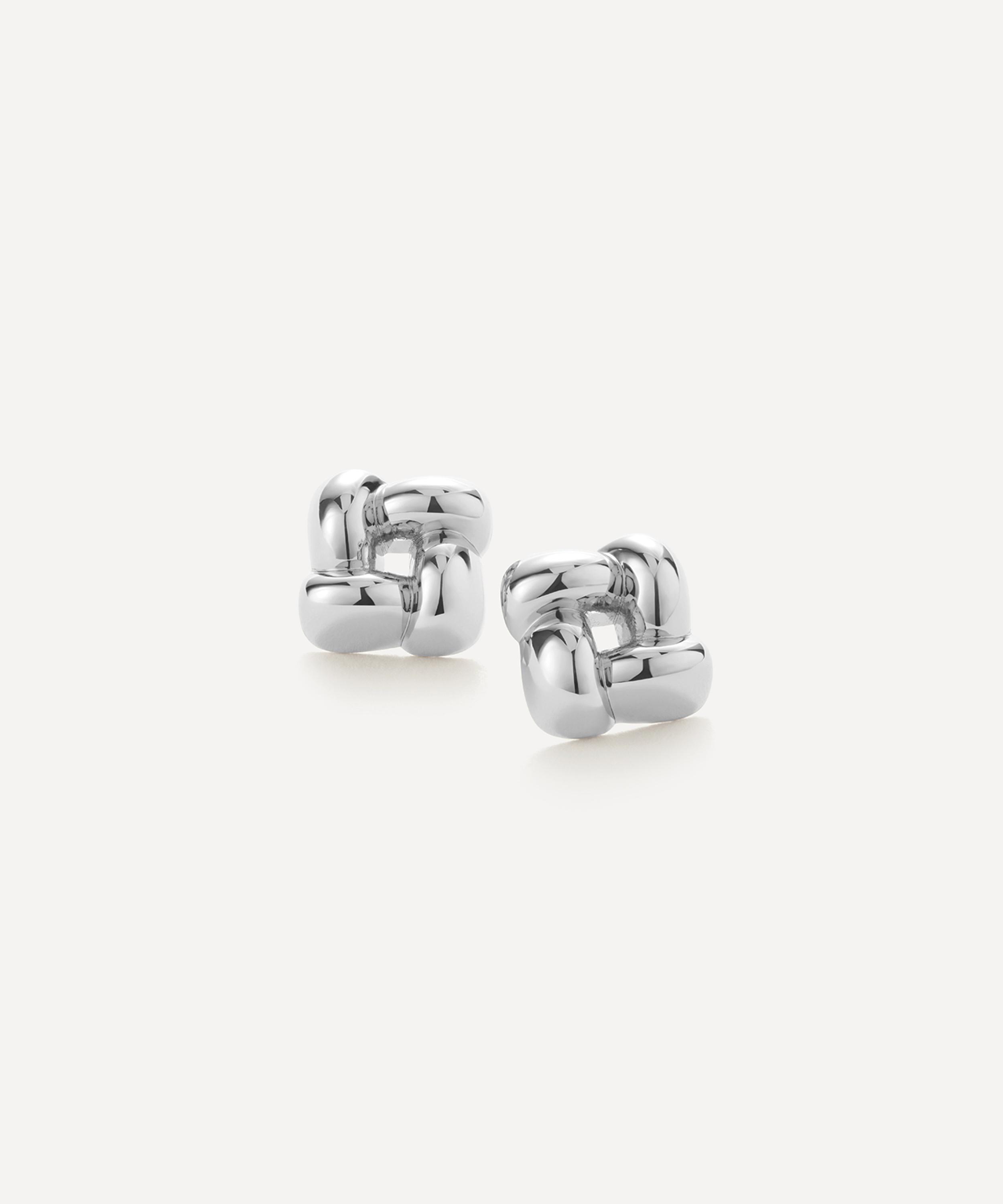 JENNY BIRD - Silver-Plated Woven Square Stud Earrings