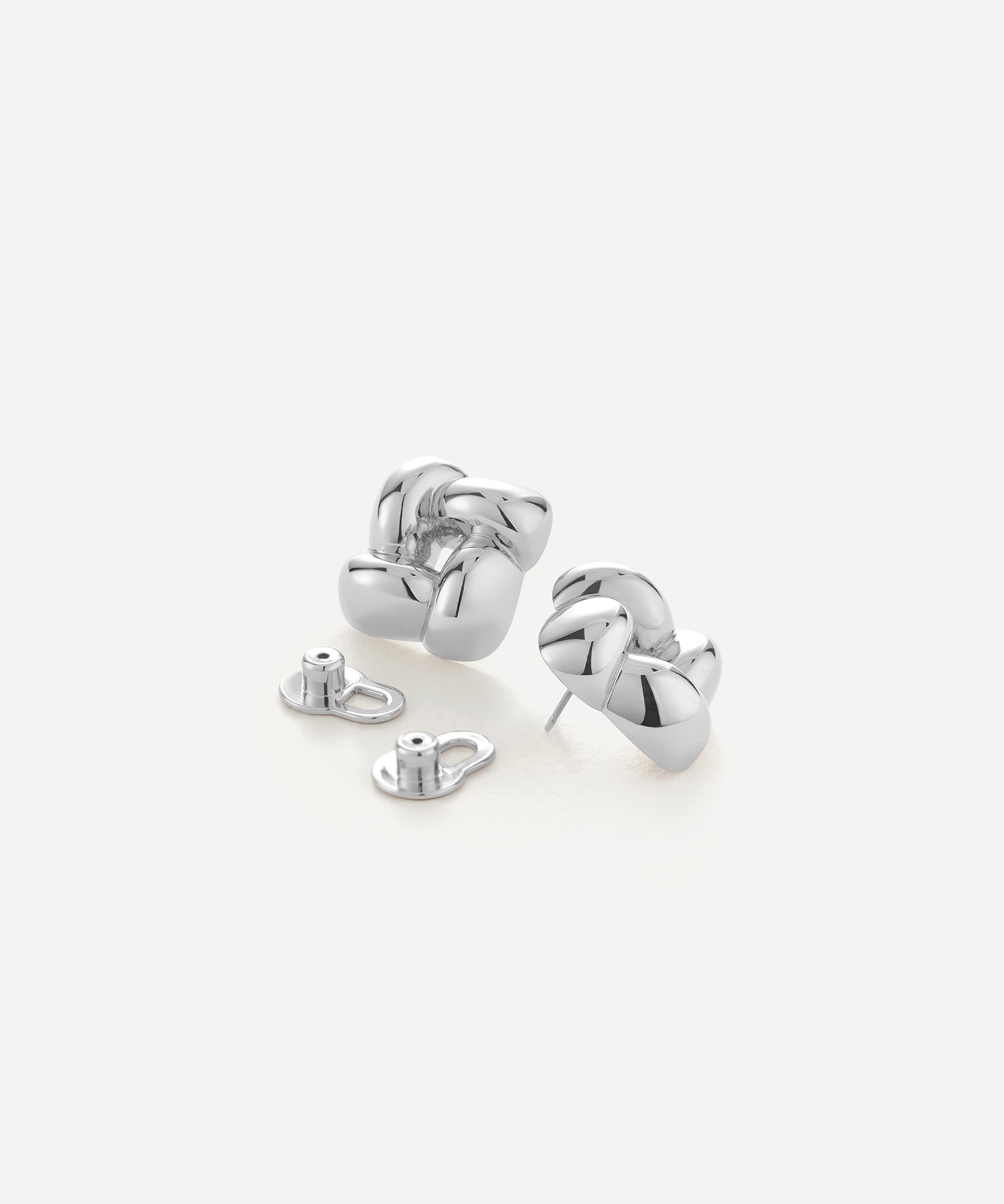 JENNY BIRD - Silver-Plated Woven Square Stud Earrings image number 2