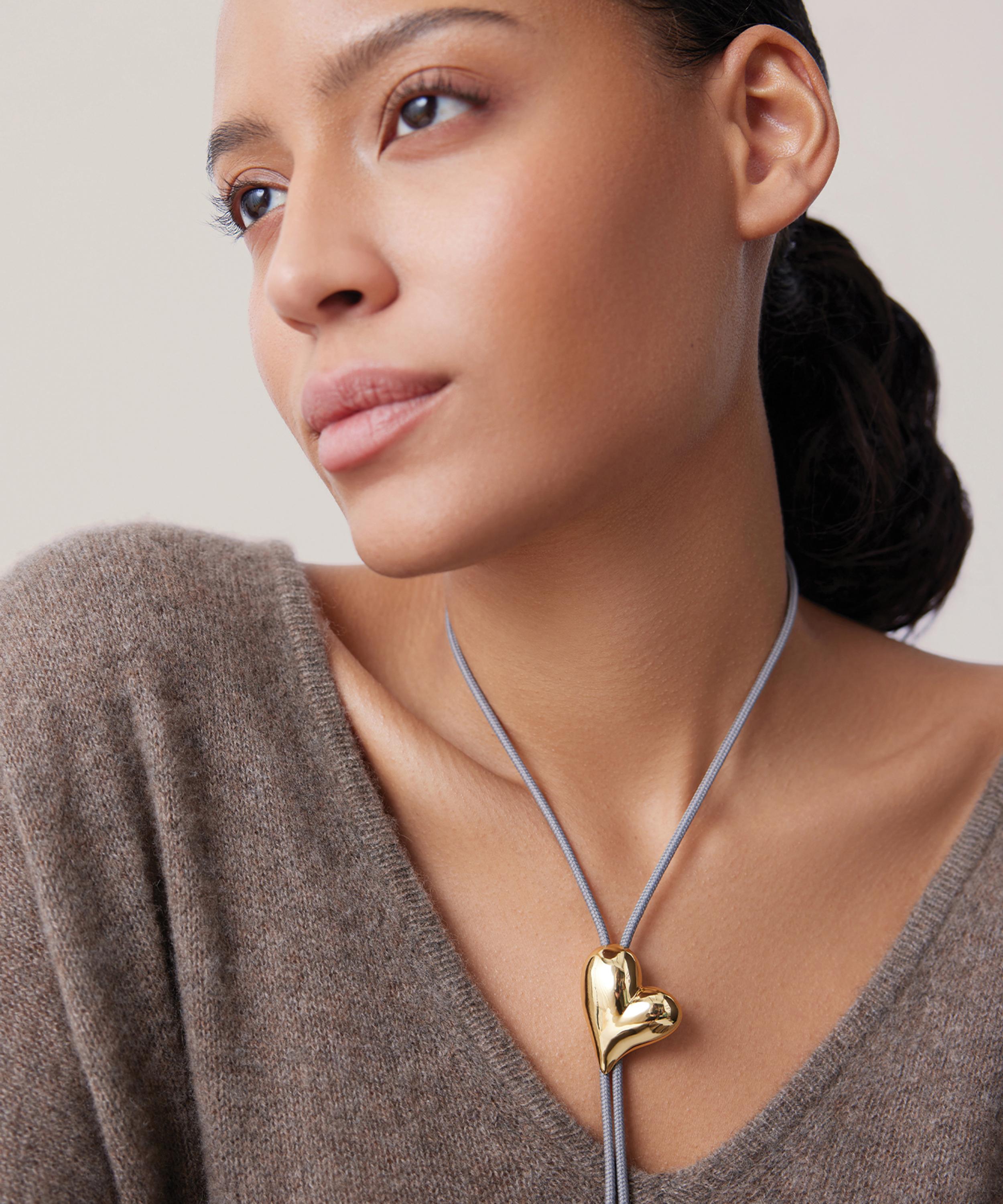 JENNY BIRD - 14ct Gold Art Heart Bolo Tie Necklace image number 1