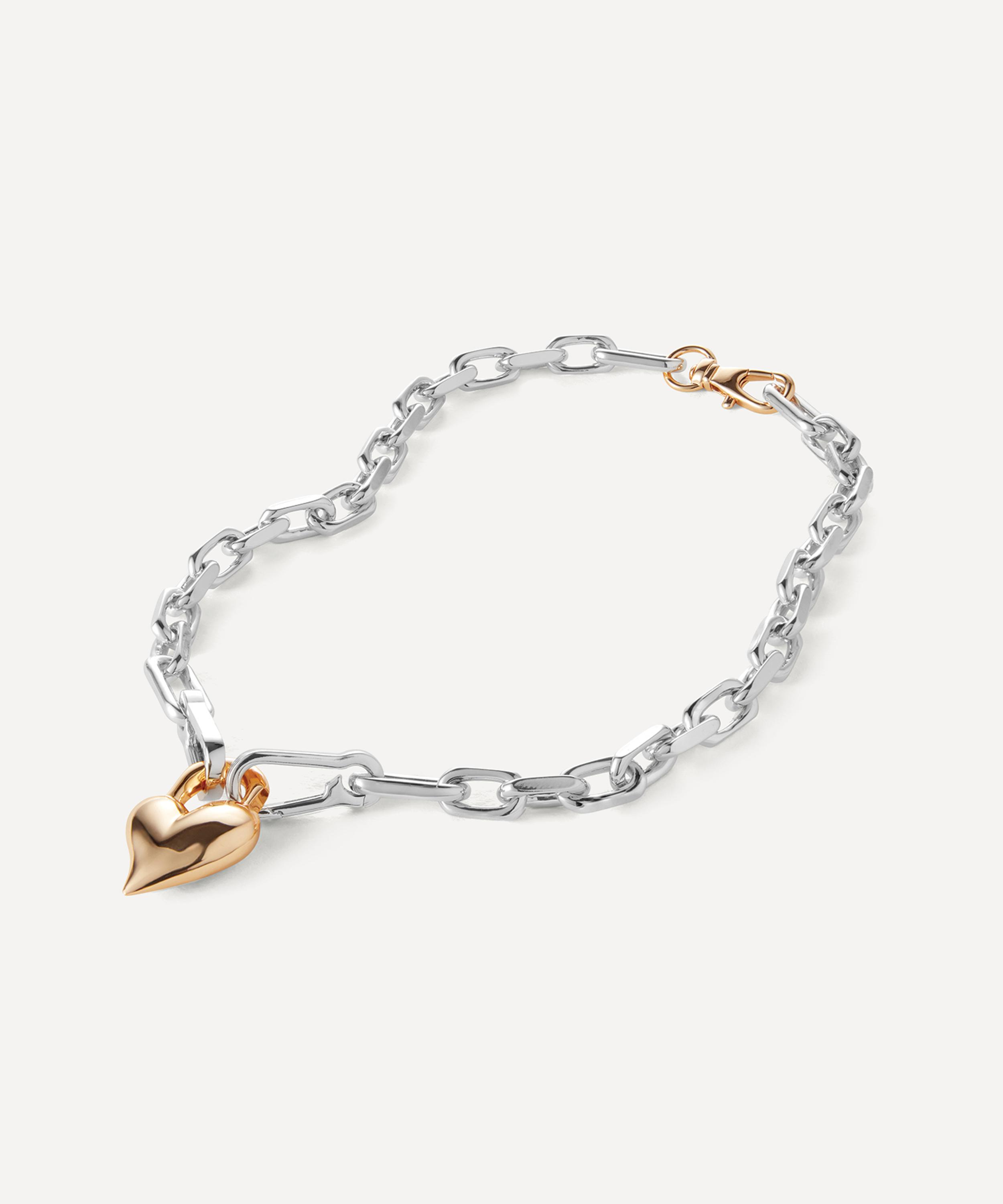 JENNY BIRD - Mixed Metal Padlock Heart Pendant Necklace