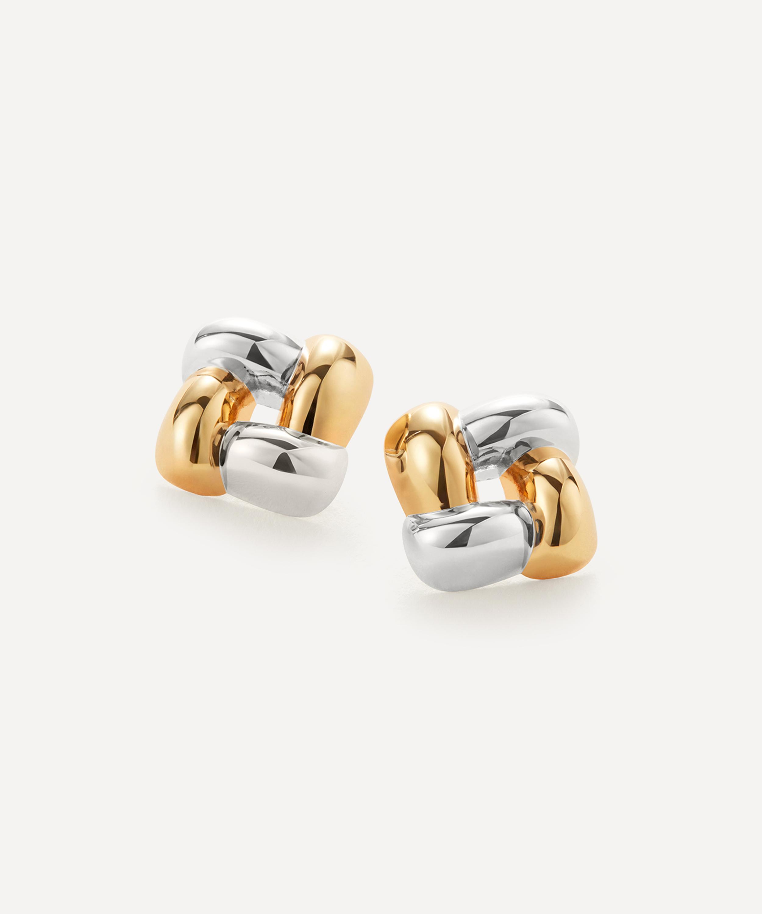 JENNY BIRD - Mixed Metal Medium Woven Square Stud Earrings