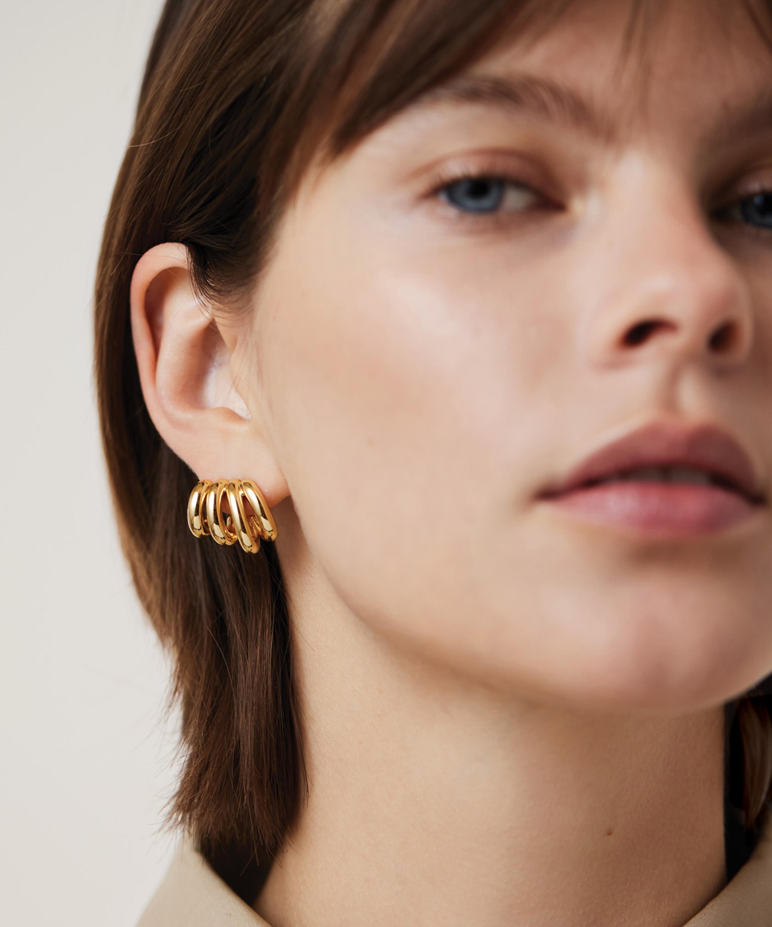 JENNY BIRD - 14ct Gold-Plated Monroe Hoop Earrings image number 1