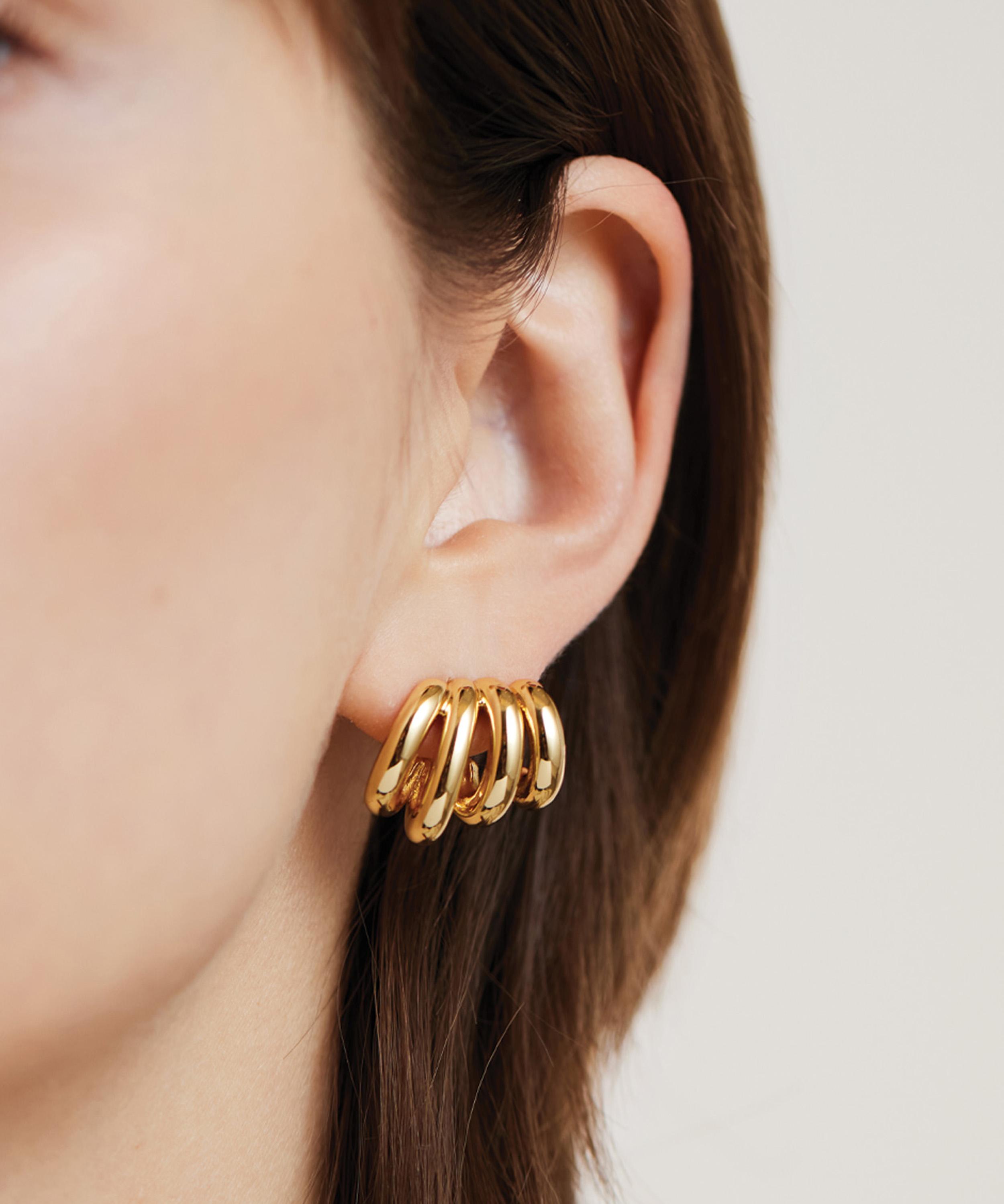 JENNY BIRD - 14ct Gold-Plated Monroe Hoop Earrings image number 3