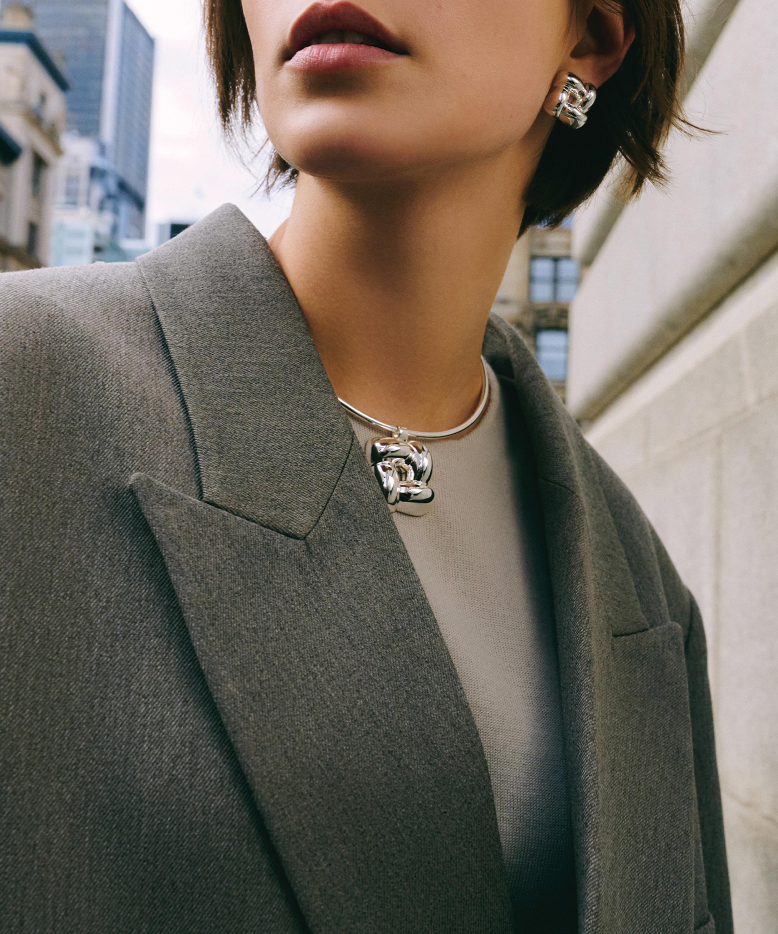 JENNY BIRD - Silver-Plated Woven Square Collar Necklace image number 5