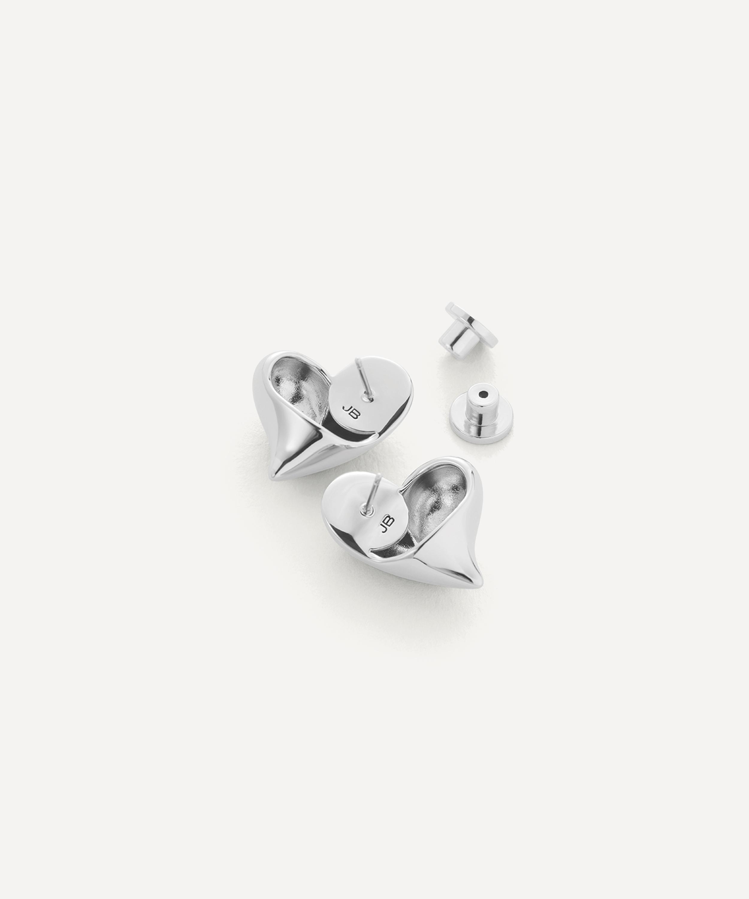 JENNY BIRD - Silver-Plated Art Heart Symmetrical Button Stud Earrings image number 2
