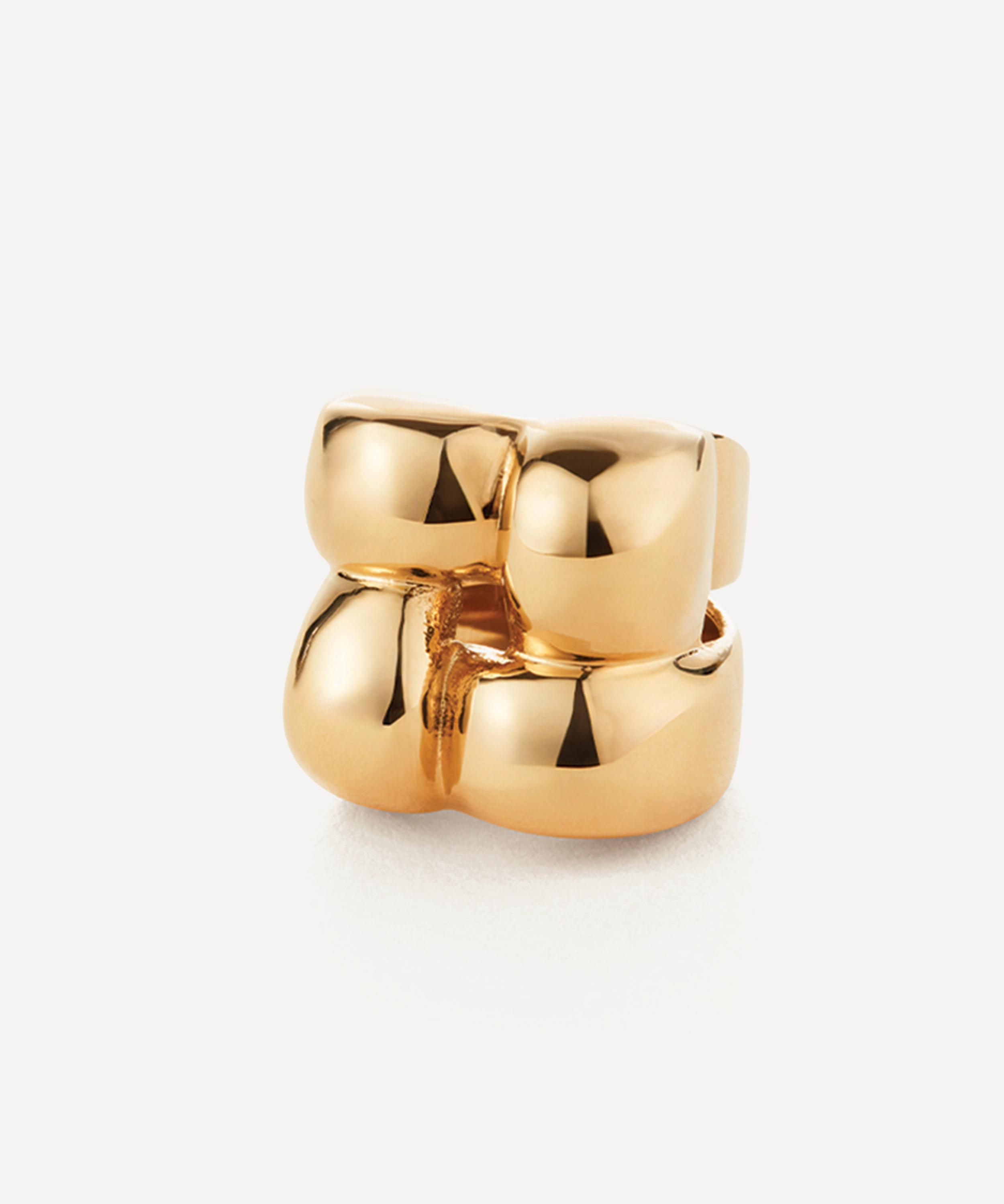 JENNY BIRD - 14ct Gold-Plated Mega Woven Square Ring image number 0