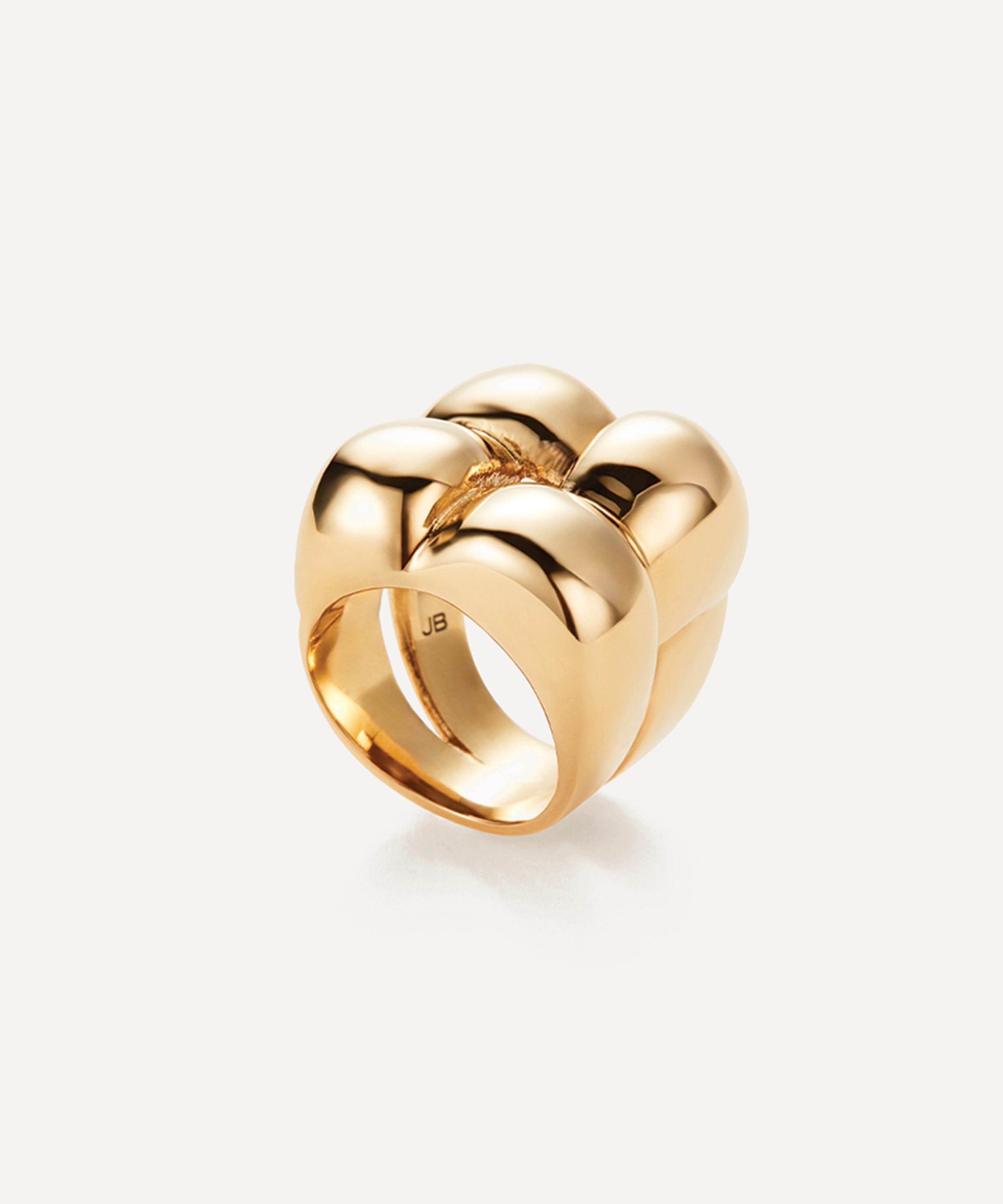 JENNY BIRD - 14ct Gold-Plated Mega Woven Square Ring image number 2