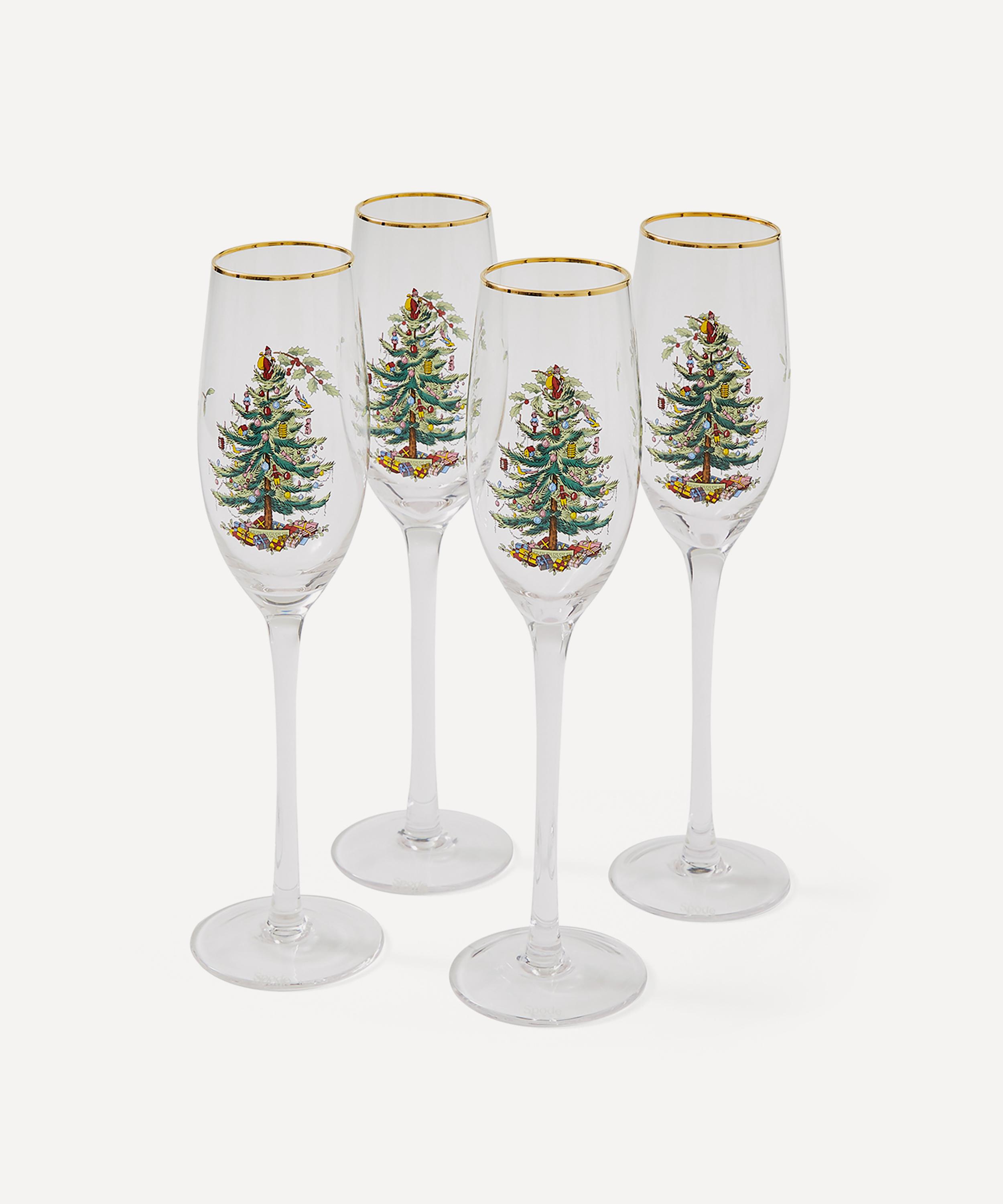 Spode - Christmas Tree Champagne Flutes Set of Four image number 0