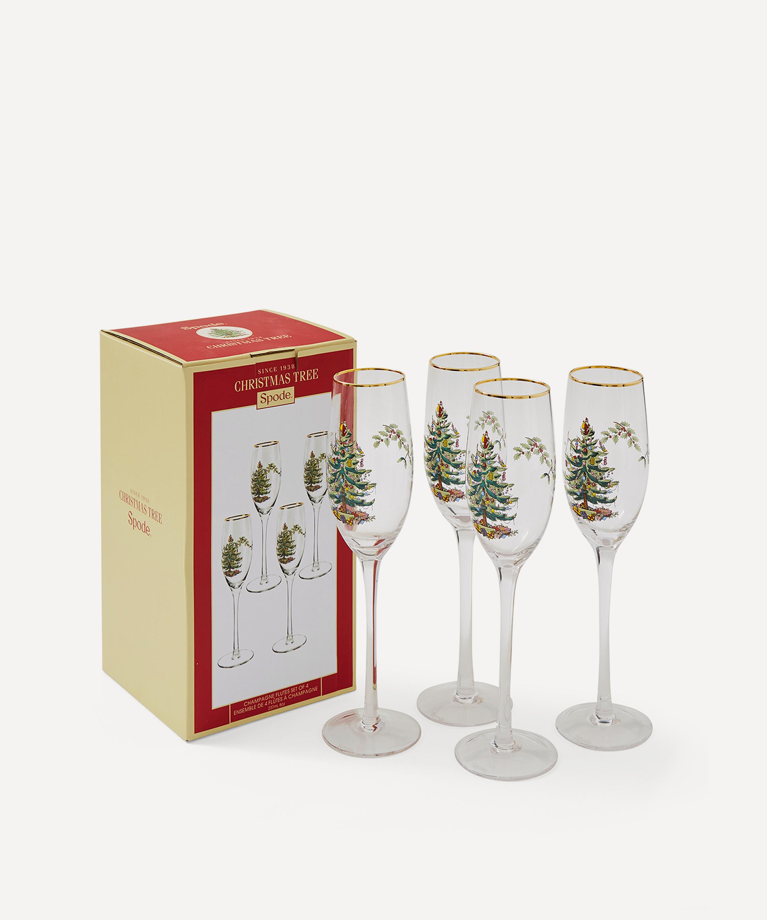 Spode - Christmas Tree Champagne Flutes Set of Four image number 3
