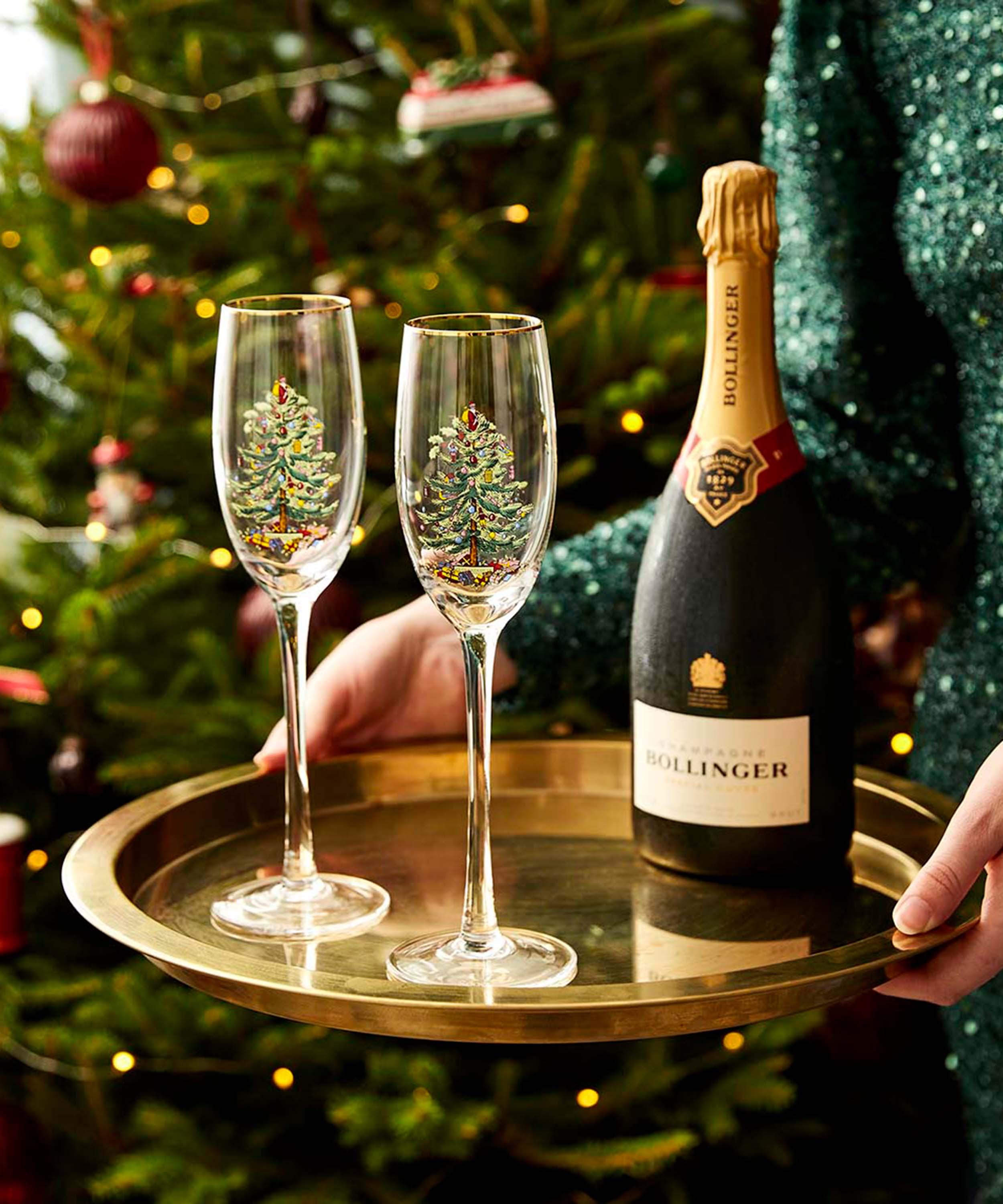 Spode - Christmas Tree Champagne Flutes Set of Four image number 4