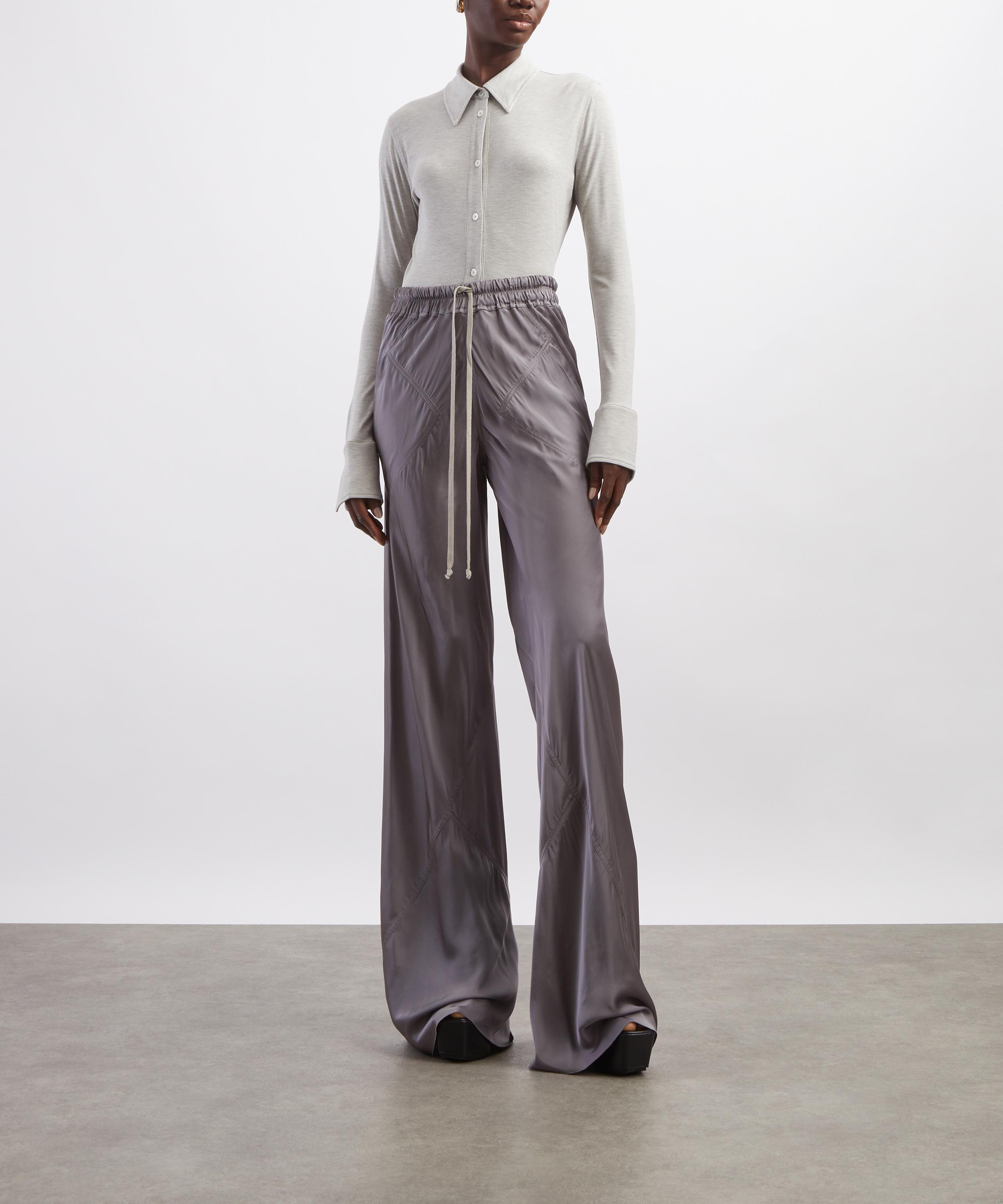 Rick Owens - Steel Satin Drawstring Bias Trousers image number 1