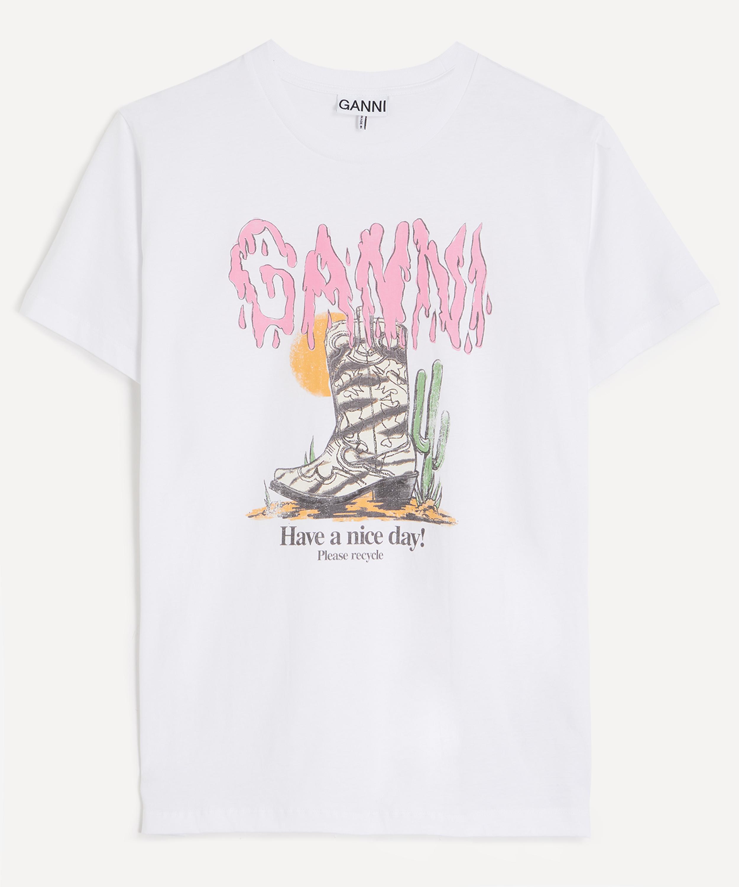 Ganni - Western Boot Print T-Shirt image number 0