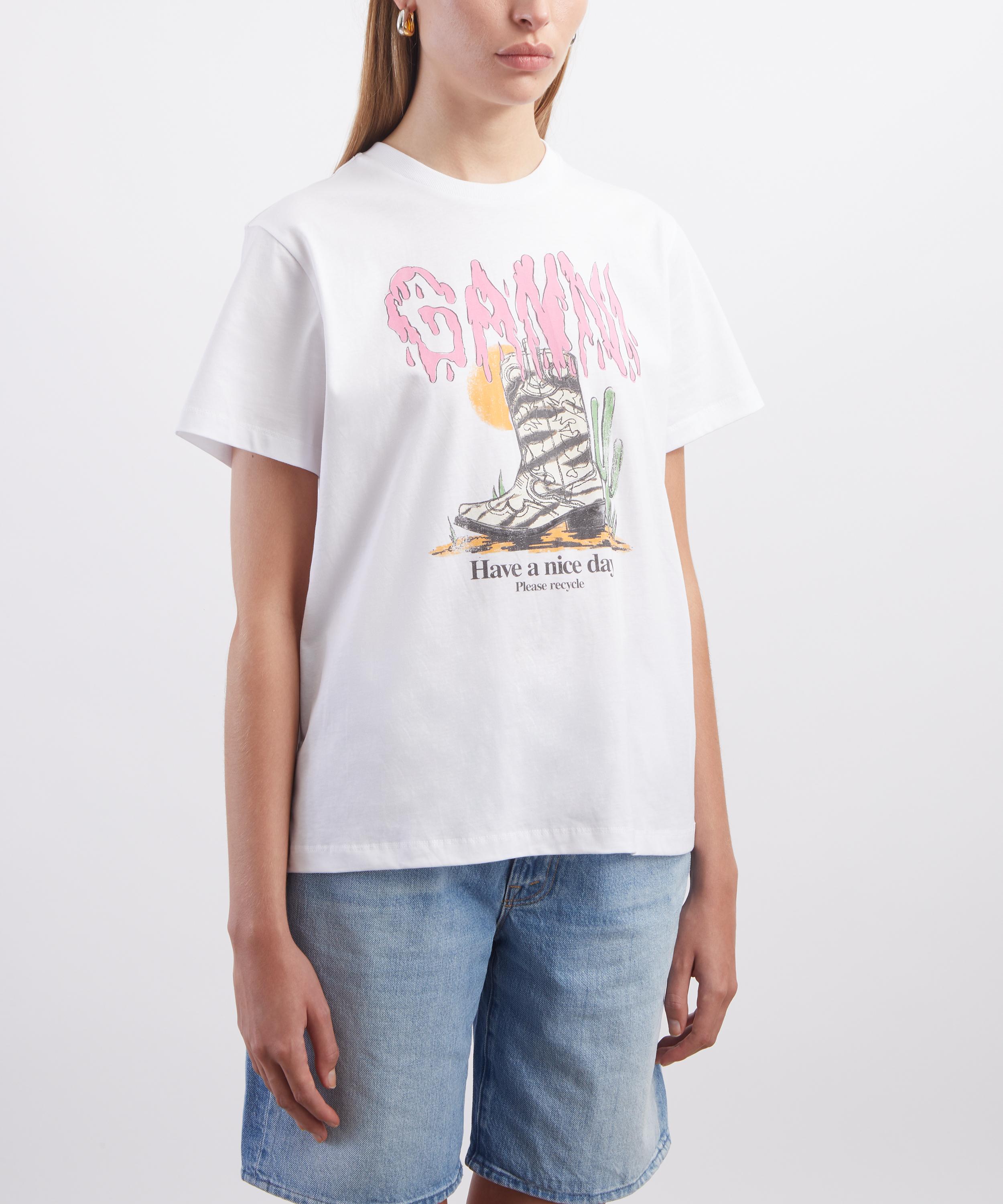 Ganni - Western Boot Print T-Shirt image number 2
